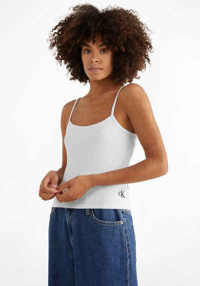 Calvin Klein Jeans Spaghettitop »CK RIB STRAPPY TOP« mit verstellbaren Trägern und CK Monogramm