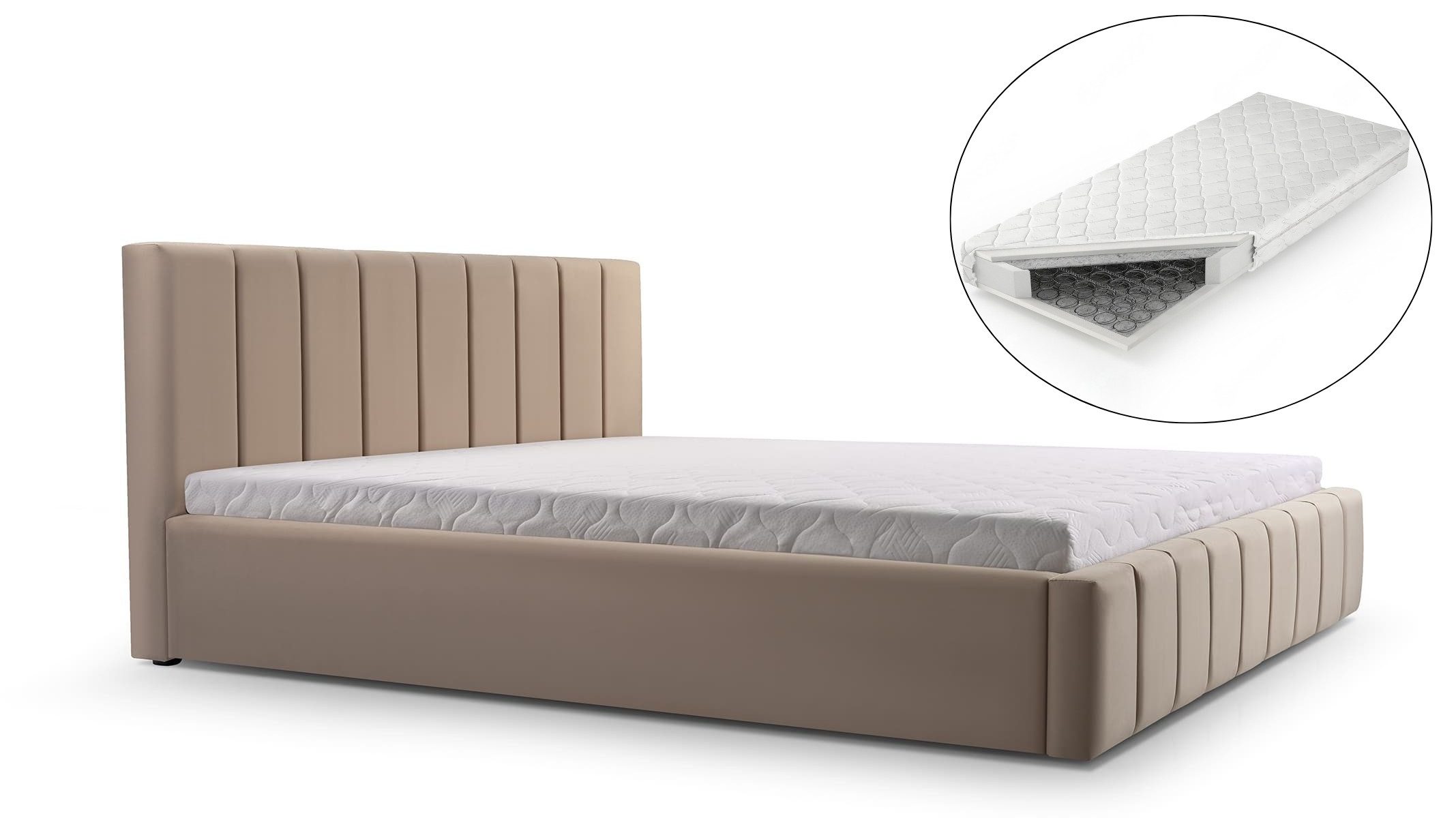 MOEBLO Polsterbett Bett 01 mit Matratze günstig online kaufen