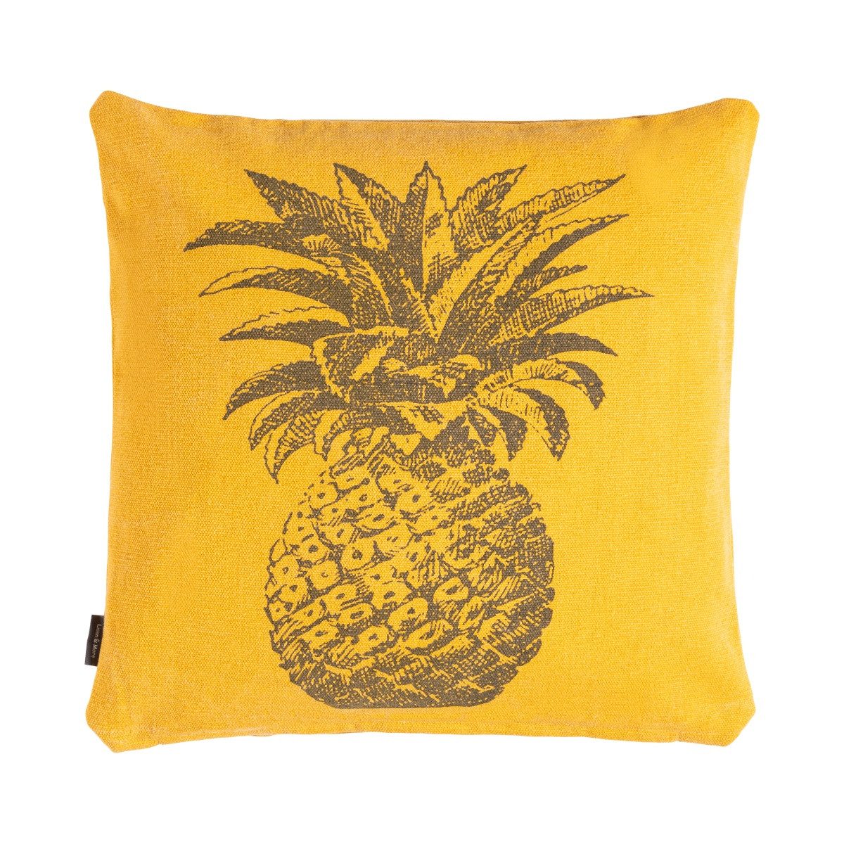 Linen & More Dekokissen Kissen Deko Ananasfrucht Gelb Baumwolle 45 cm, Ananasfrucht