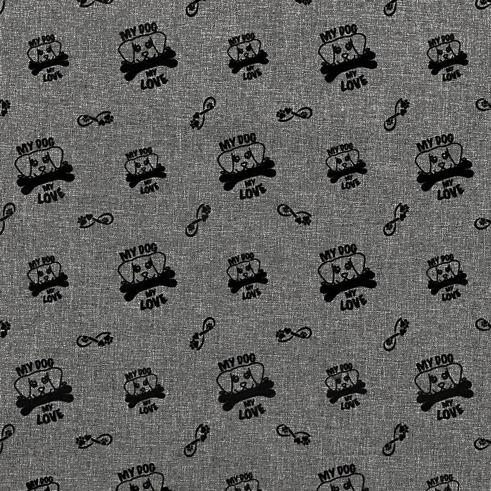 novely® Stoff OXFORD 330D Hundeliebe - Beflockter Outdoor-Polsterstoff - Wasserabwei, Wasserabweisend, Outdoor, Meterware, 1lfm