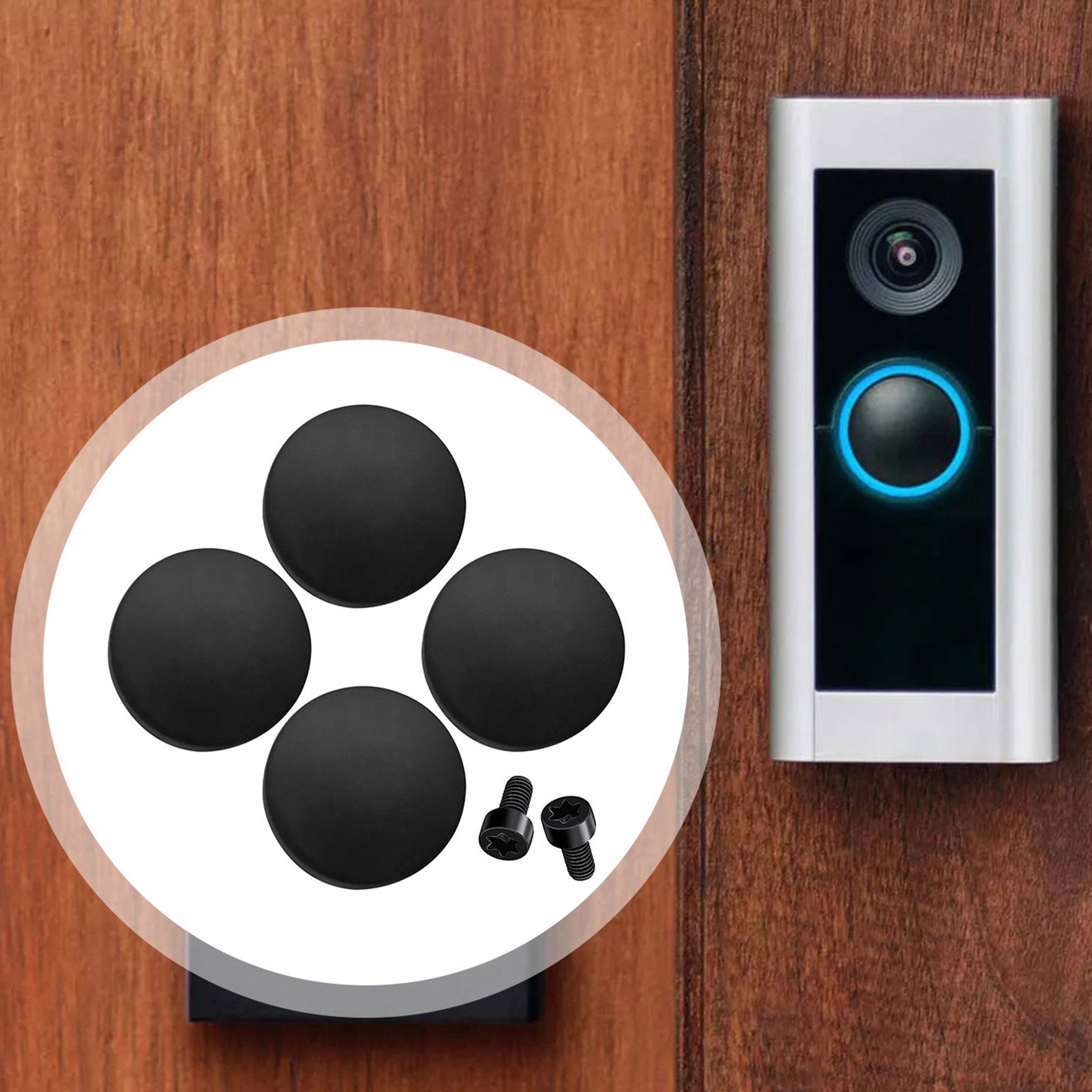 Vellora Türklingelknopf Türklingelknopf-Ersatzset, kommt mit 4 Knöpfen und 2 Schrauben (4-St., Silikon, Metall), Etwa 19 * 19 * 8 mm