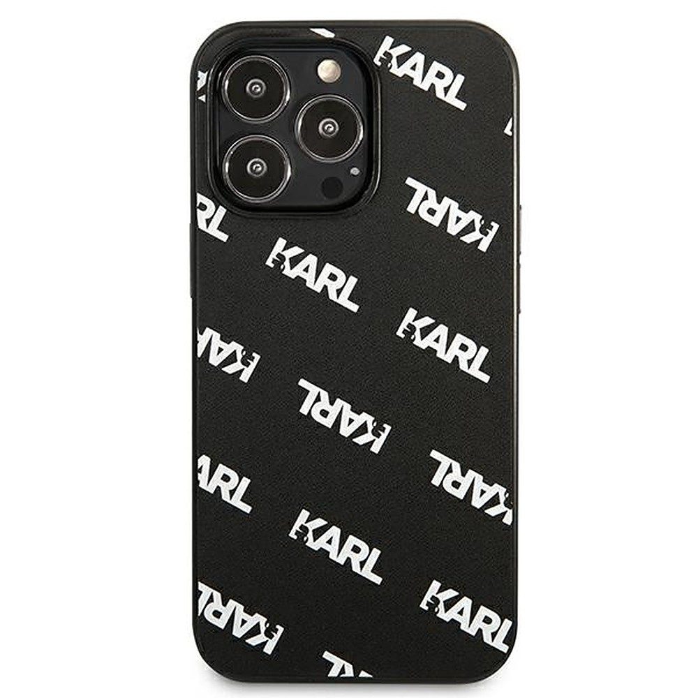 KARL LAGERFELD Handyhülle Schutzhülle Designerhülle Smartphonehülle 6,1 Zoll, Allover-Logomuster, Hartschale, Polyurethan