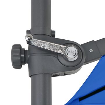 vidaXL Balkonsichtschutz Ampelschirm mit Stahlmast Azurblau 250x250 cm