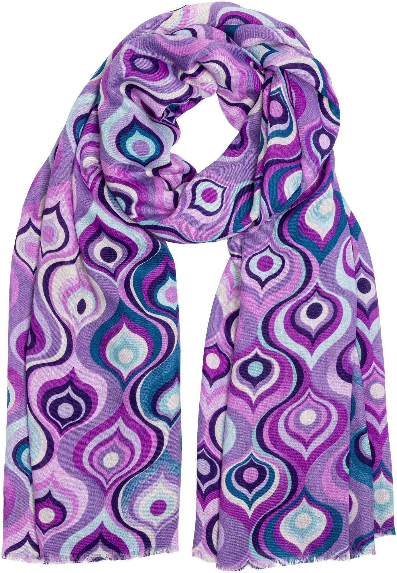 Caspar Modeschal SC520 Damen Schal mit stylishem 60er Retro Print günstig online kaufen