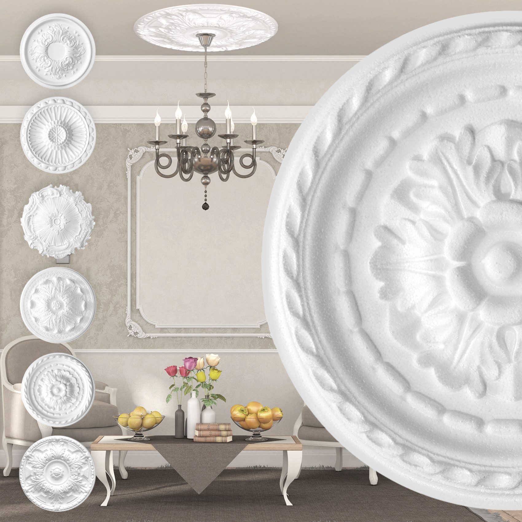 marbet design Wanddekoobjekt R-06 (Stuckrosette aus günstig online kaufen