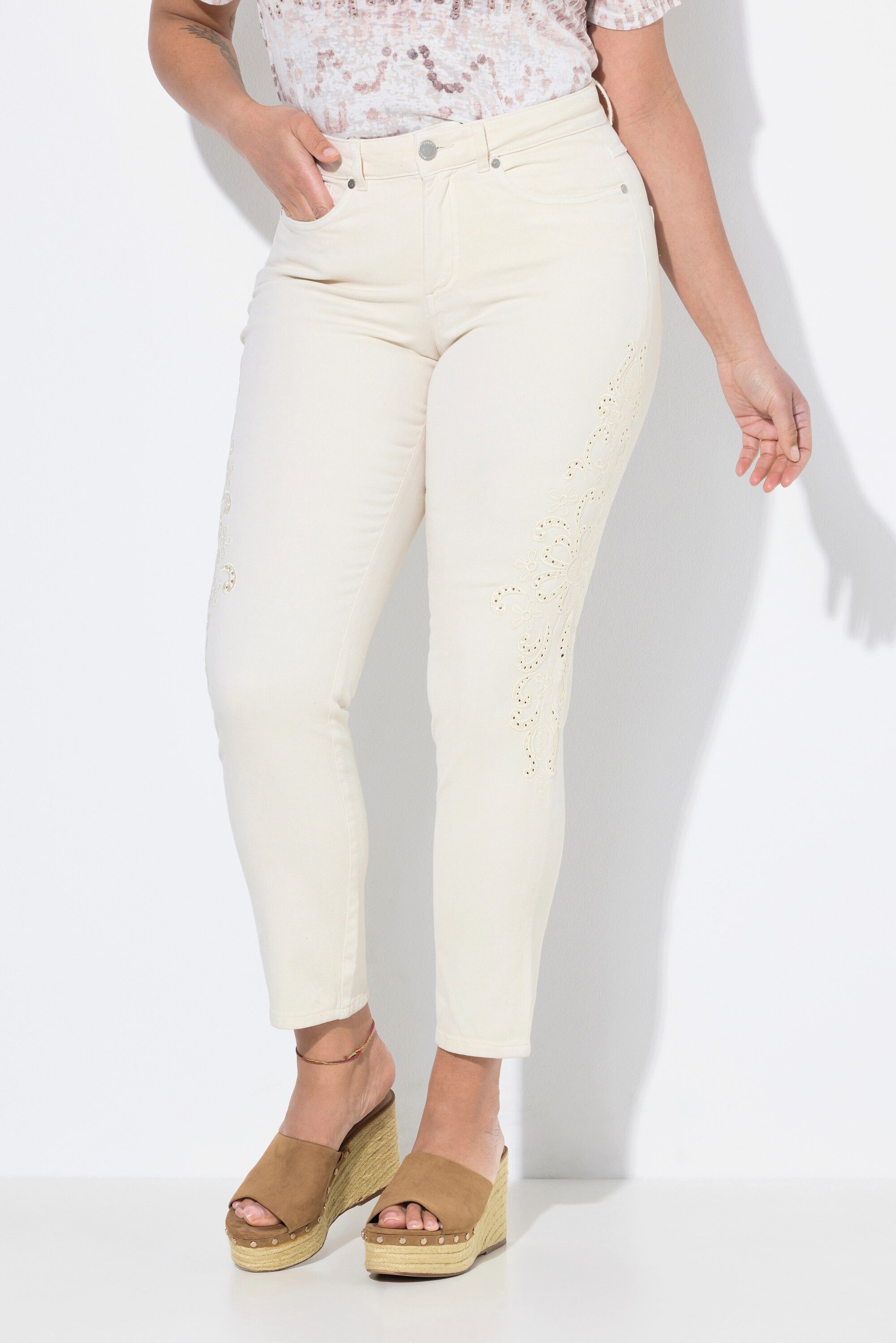 MIAMODA Regular-fit-Jeans Skinny-Jeans Slim Fit Stickerei 5-Pocket günstig online kaufen