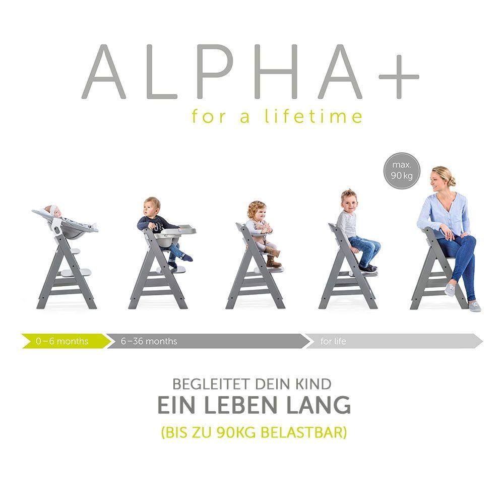 Hauck Hochstuhl Alpha Plus White, Mitwachsender Holz mit Kinderhochstuhl höhenverstellbar Sitzauflage