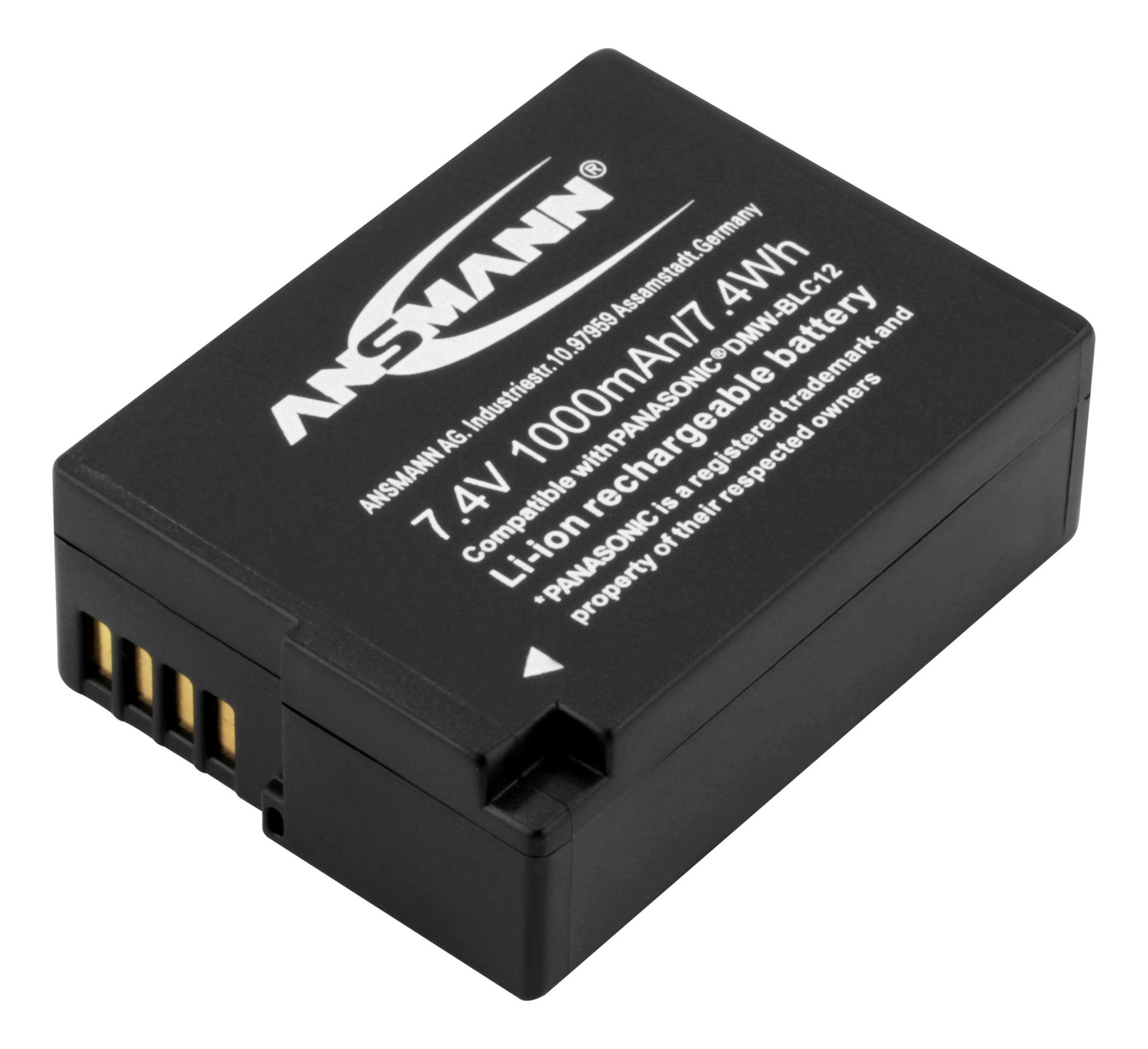 ANSMANN AG Kamera Akku DMW-BLC12 7,4V 1000 mAh, für Panasonic Lumix G... uvm. Akku 1000 mAh (7.4 V)