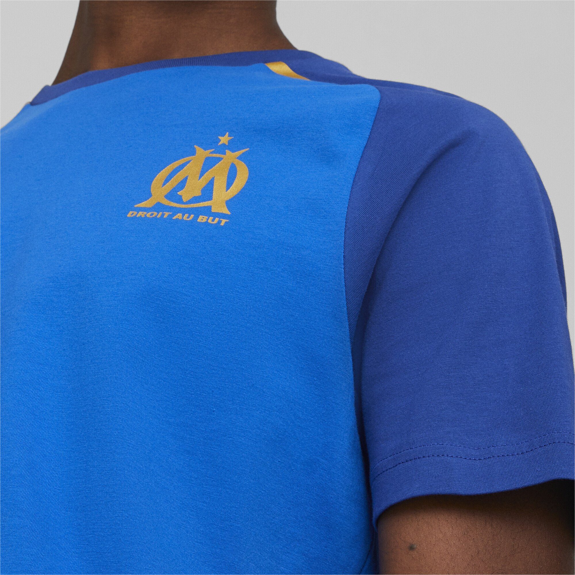 PUMA T-Shirt Olympique de Royal Herren Team Blue Football Casuals Marseille Clyde T-Shirt