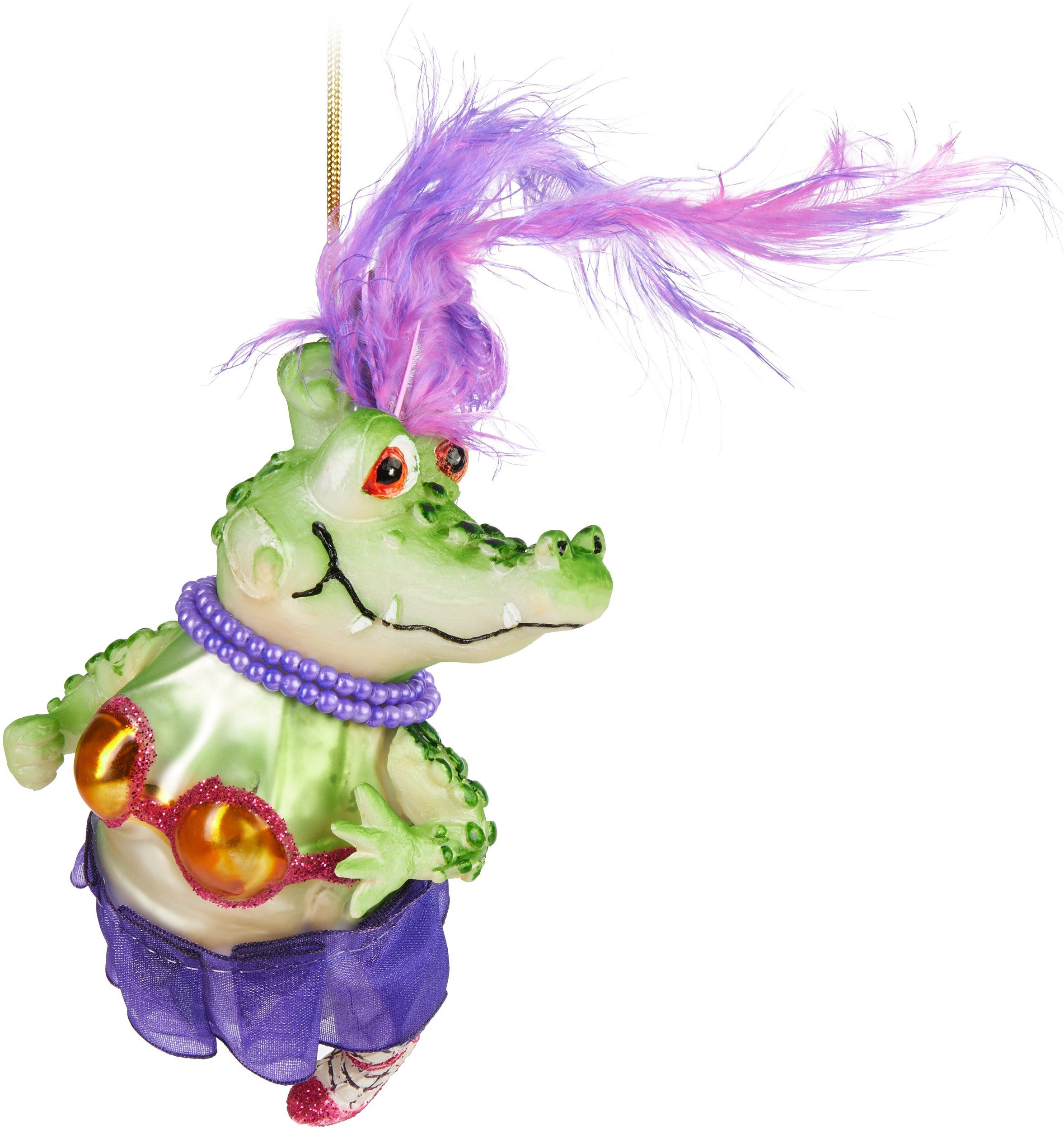 BRUBAKER Christbaumschmuck Krokodil Frau Weihnachtskugel aus Glas (1