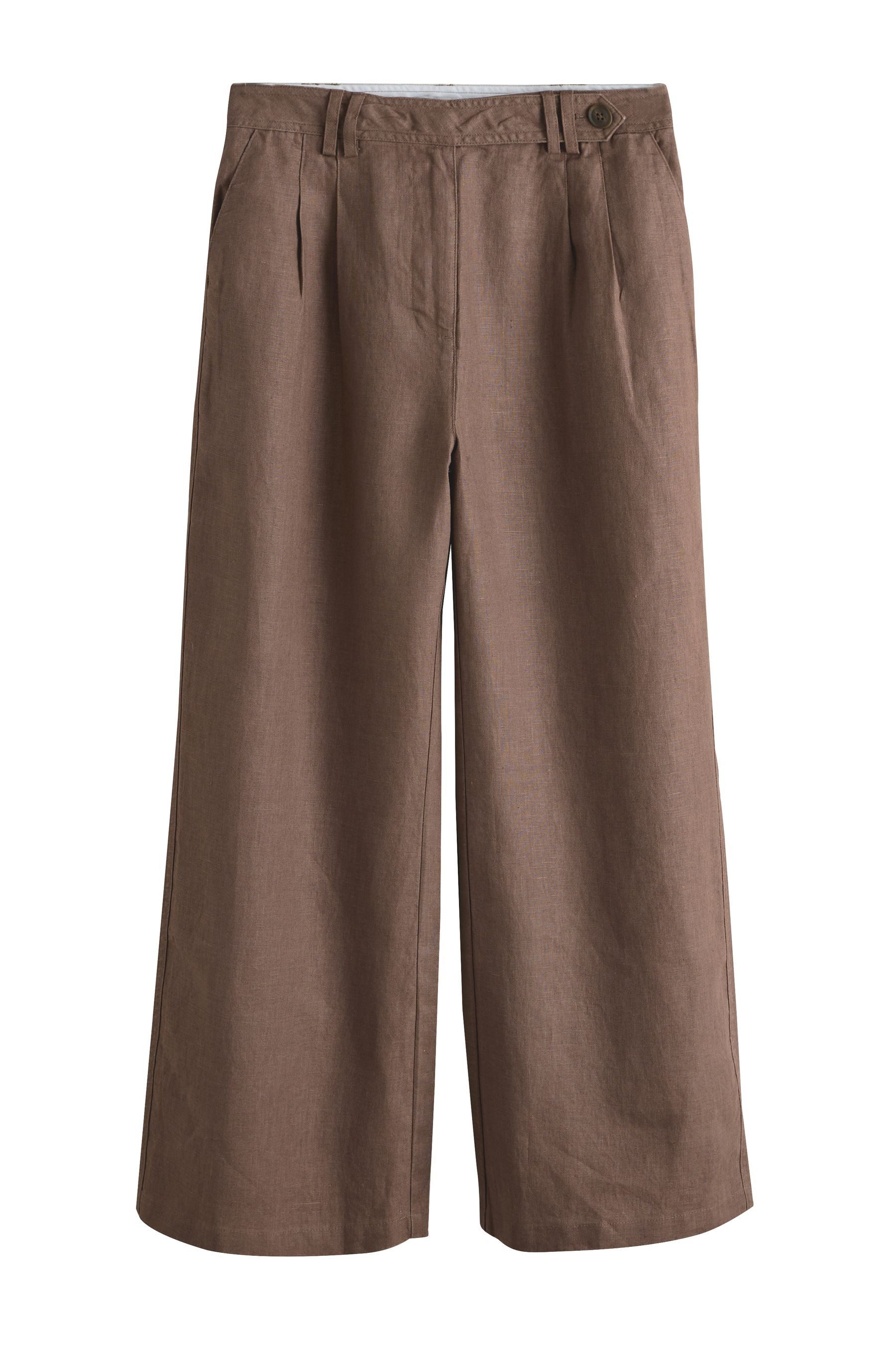 Next Palazzohose N. Premium Leinenhose mit weitem Bein + Knöpfen (1-tlg)