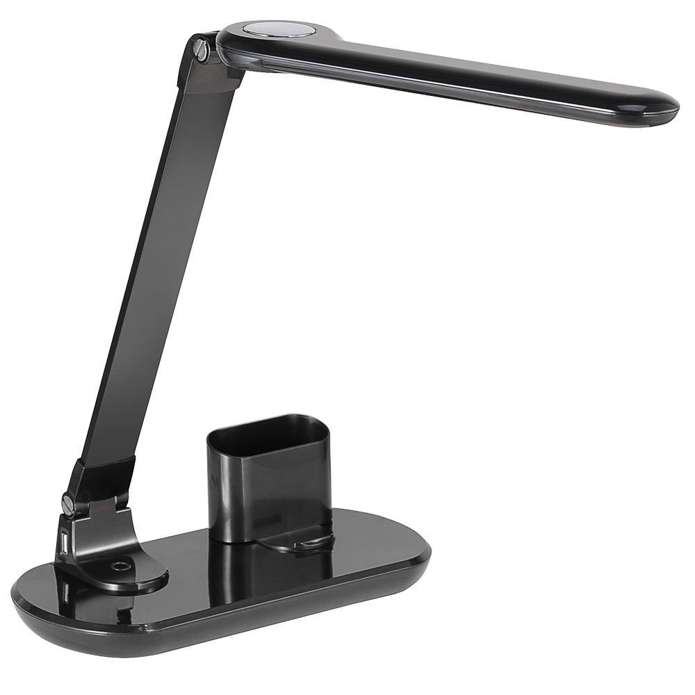 etc-shop Schreibtischlampe, LED-Leuchtmittel fest 3 Steh Leuchte verbaut, Dimmer Tisch Strahler beweglich Warmweiß, USB Touch LED Stufen