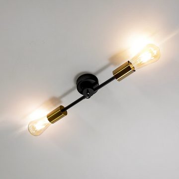 Licht-Erlebnisse Deckenleuchte RETRO, ohne Leuchtmittel, Deckenlampe Schwarz Metall Industrie Vintage Design