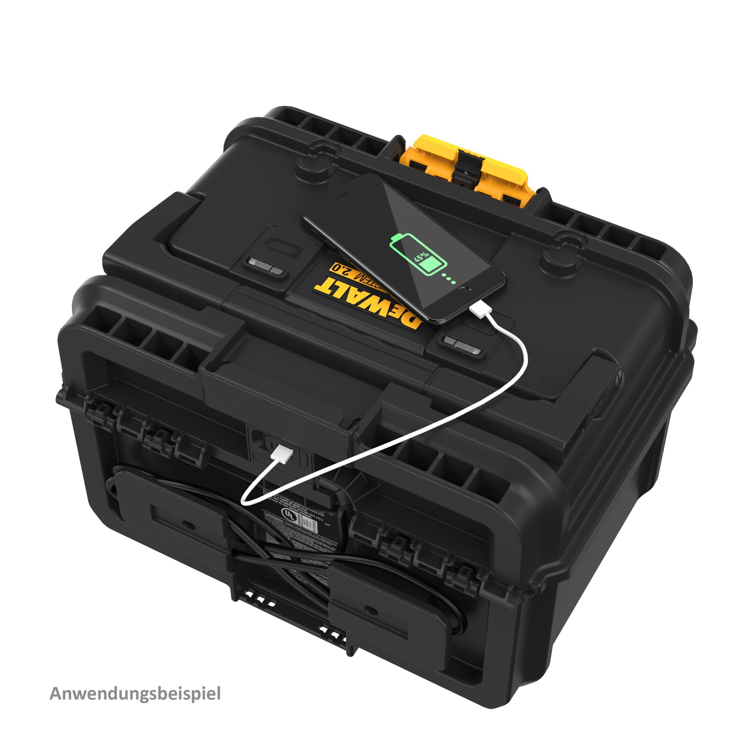 DeWalt Werkzeugkoffer DWST83471-QW ToughSystem 2.0 Charger Box für DEWALT 18 Volt XR, und 54 Volt XR FLEXVOLT Akkus