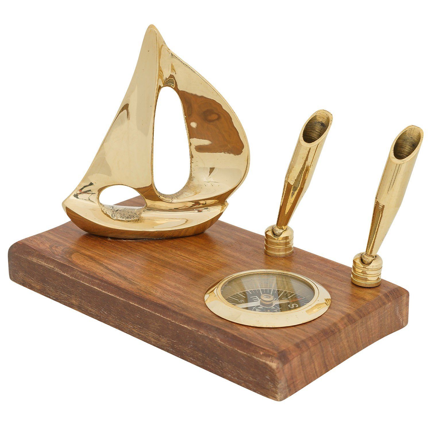 Aubaho Organizer Stiftehalter Schreibtisch Kompass Boot Schiff Segelschiff Maritim Anti