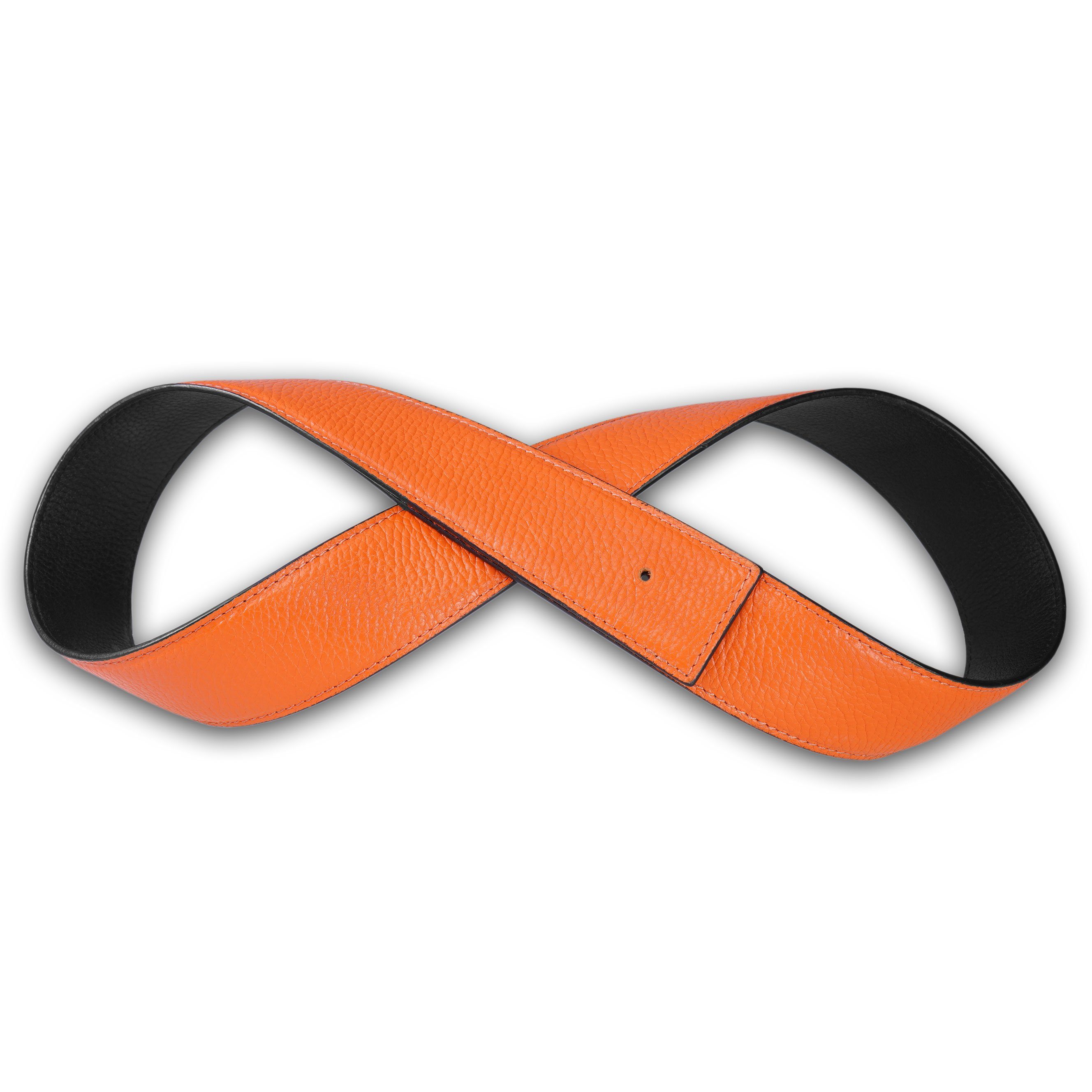 Erdi Ünver Ledergürtel Wendegürtel Orange 32mm ohne H Schnalle & H Gürtelschnalle