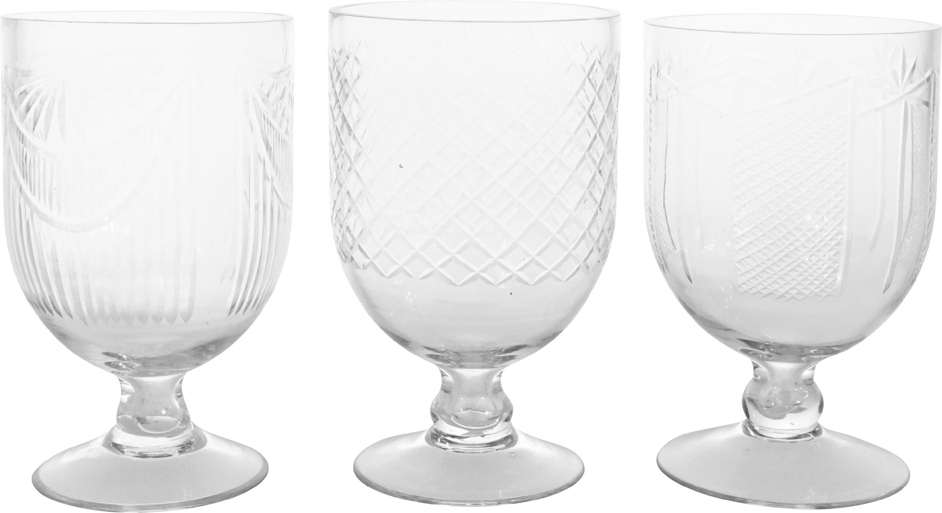 FURNARO Kerzenhalter (3-tlg), mit elegantem Schliffmuster aus Glas 16 cm