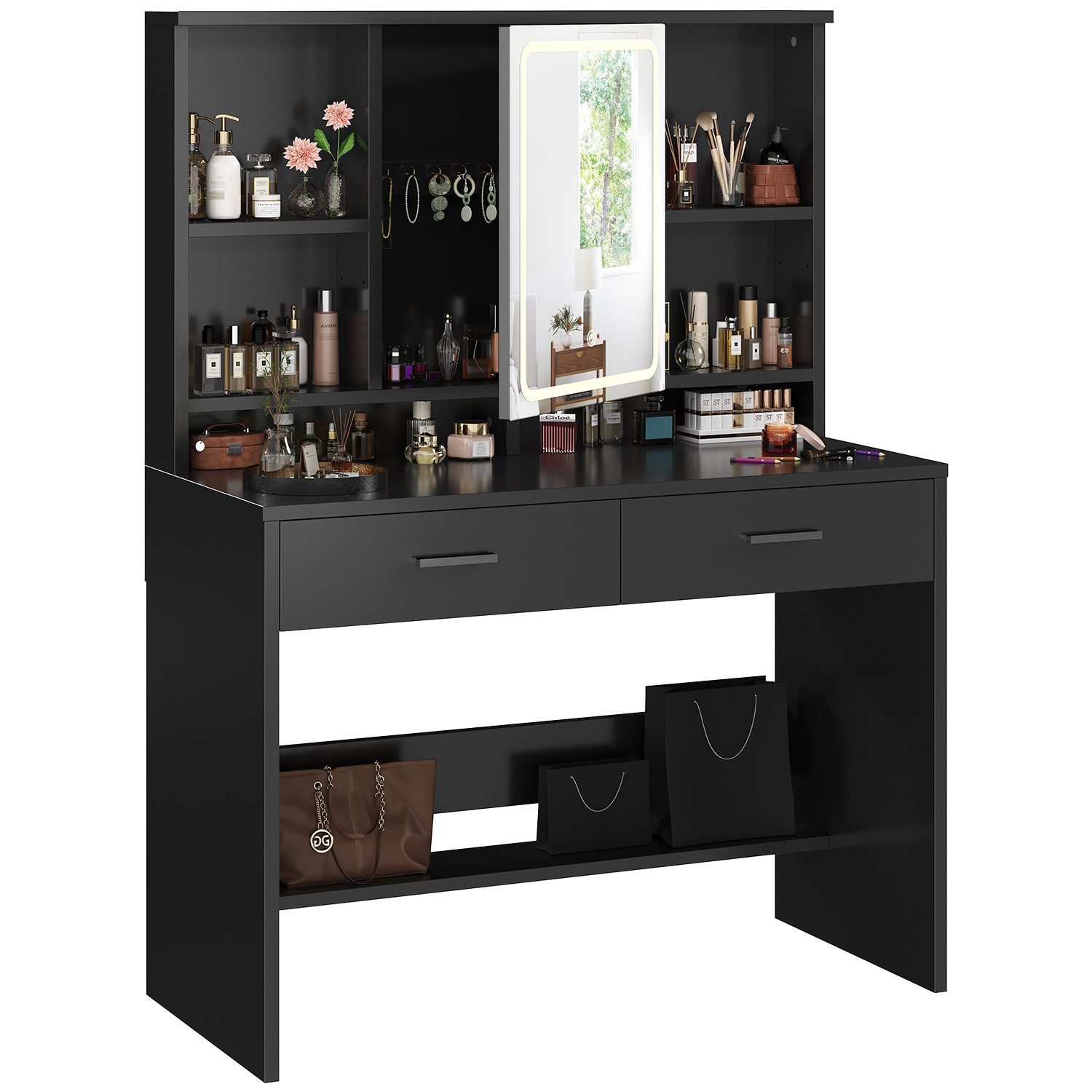 Furnicopia Schminktisch Mit LED-Beleuchtung Mit Schublade, Ablagefach, eins günstig online kaufen