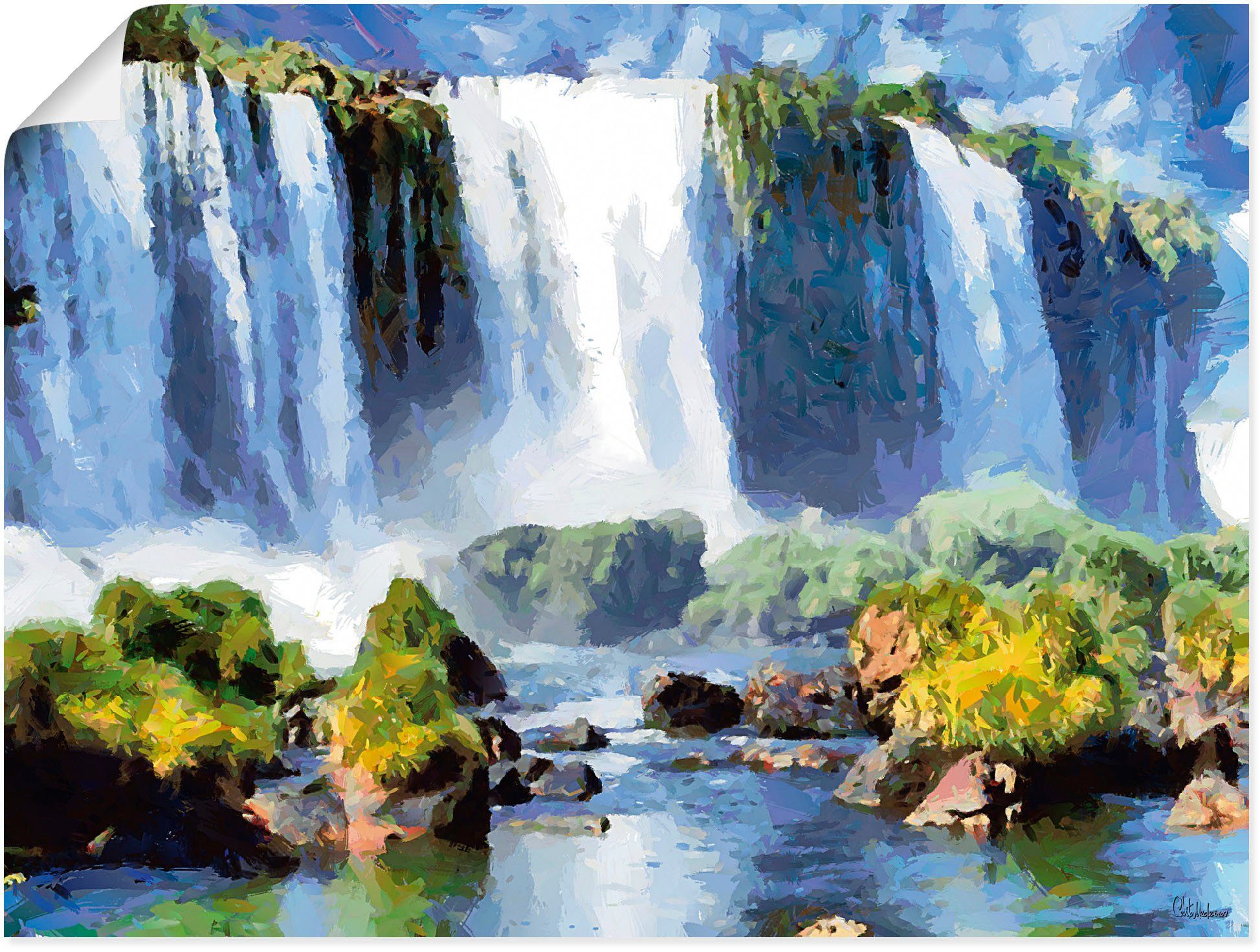 in als St), Alubild, Wasserfälle Poster Leinwandbild, Größen (1 oder II, Wandaufkleber Iguazu Wasserfallbilder Artland versch. Wandbild