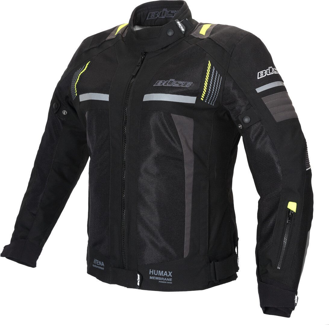 Büse Motorradjacke Livorno Damen Motorrad Textiljacke Atmungsaktiv protektoren reflektierende weitenverstellbar reißversch