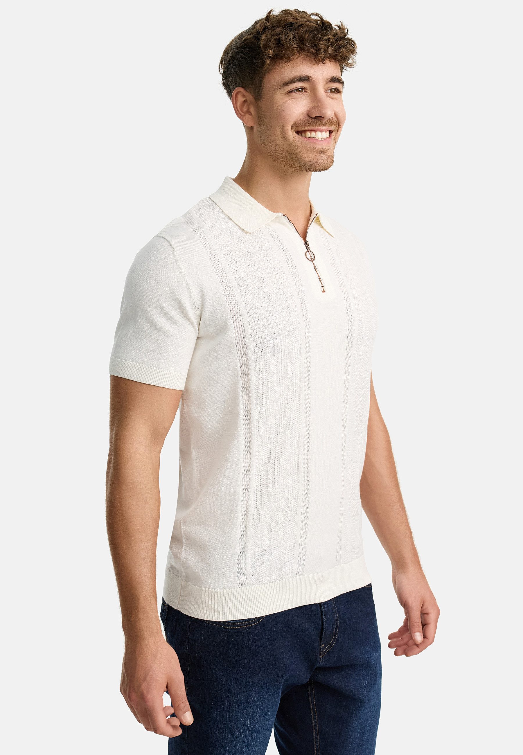 Indicode Poloshirt Herren INSago Polo Shirt Herrenshirt Kurzarm-Poloshirt mit Reißverschluss