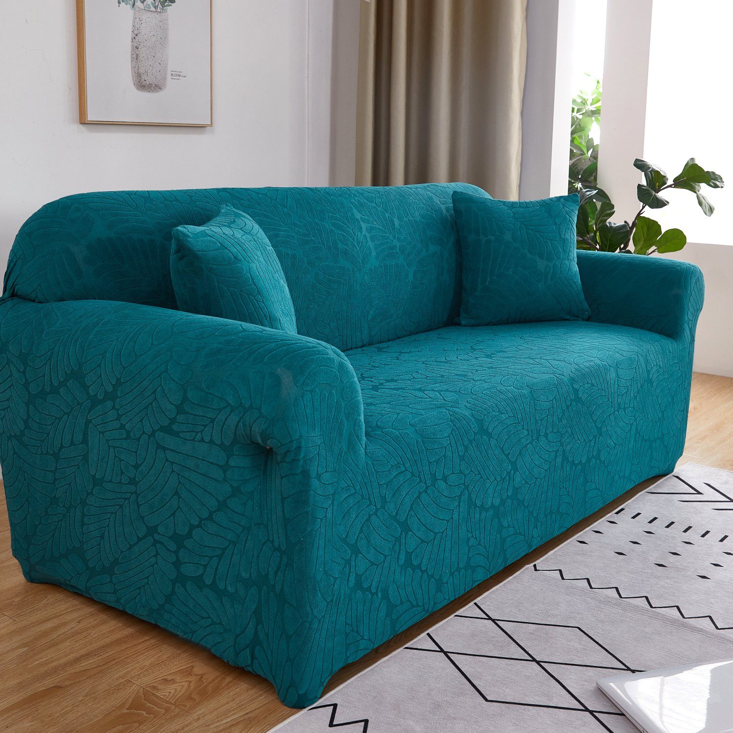 Stretch-Sofa-Schonbezug elastischer Grün Unterseite mit HOMEIDEAS, Sofahusse,