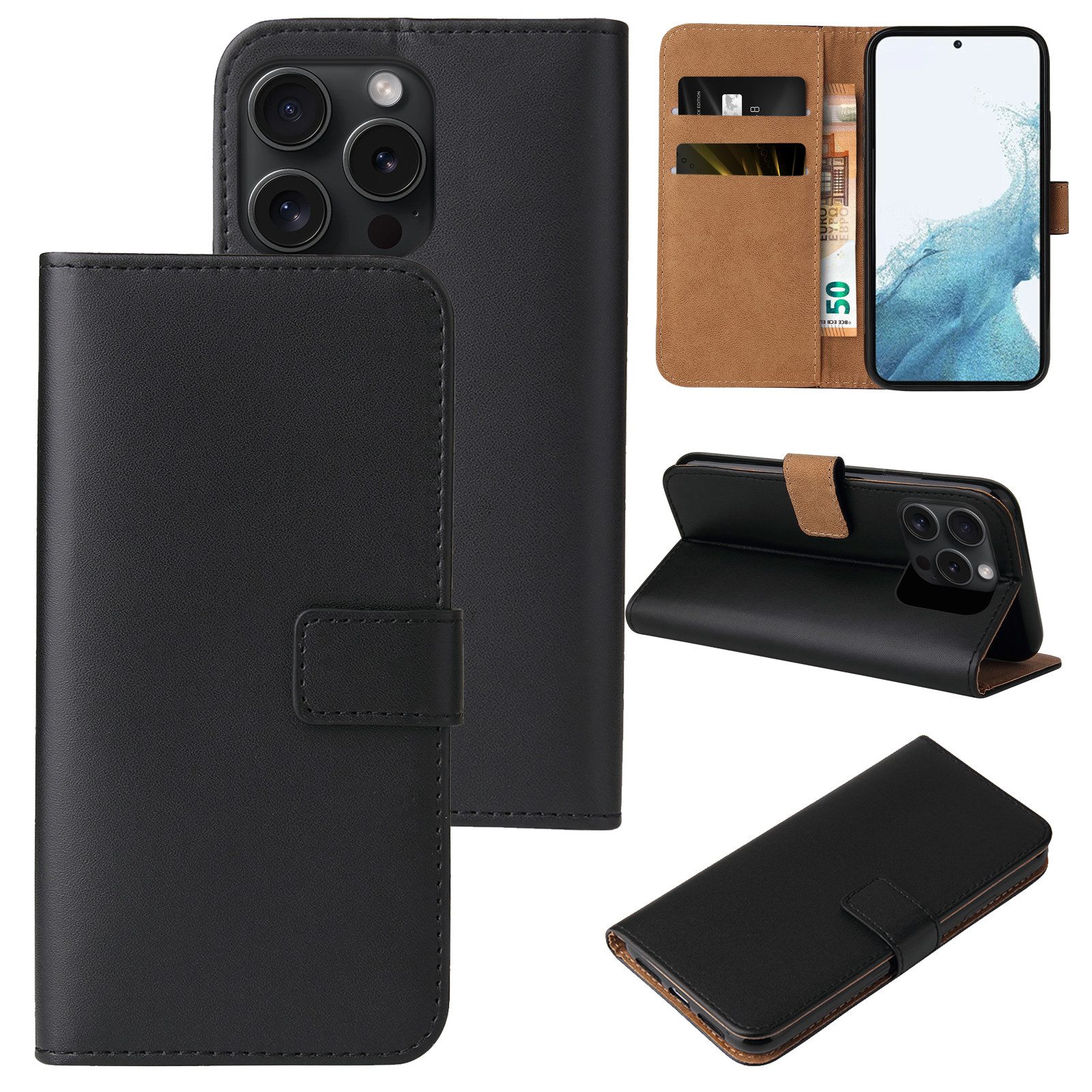 Tec-Expert Handyhülle Klapp Hülle für Apple iPhone 16 Pro Max 6.9 Zoll, 6.9, Flip Case für Apple iPhone 16 Pro Max