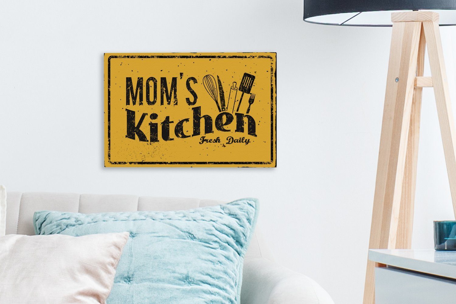 OneMillionCanvasses® Küche Leinwandbild (1 St), cm Wandbild - - Wanddeko, Aufhängefertig, Mama Vintage, Leinwandbilder, 30x20