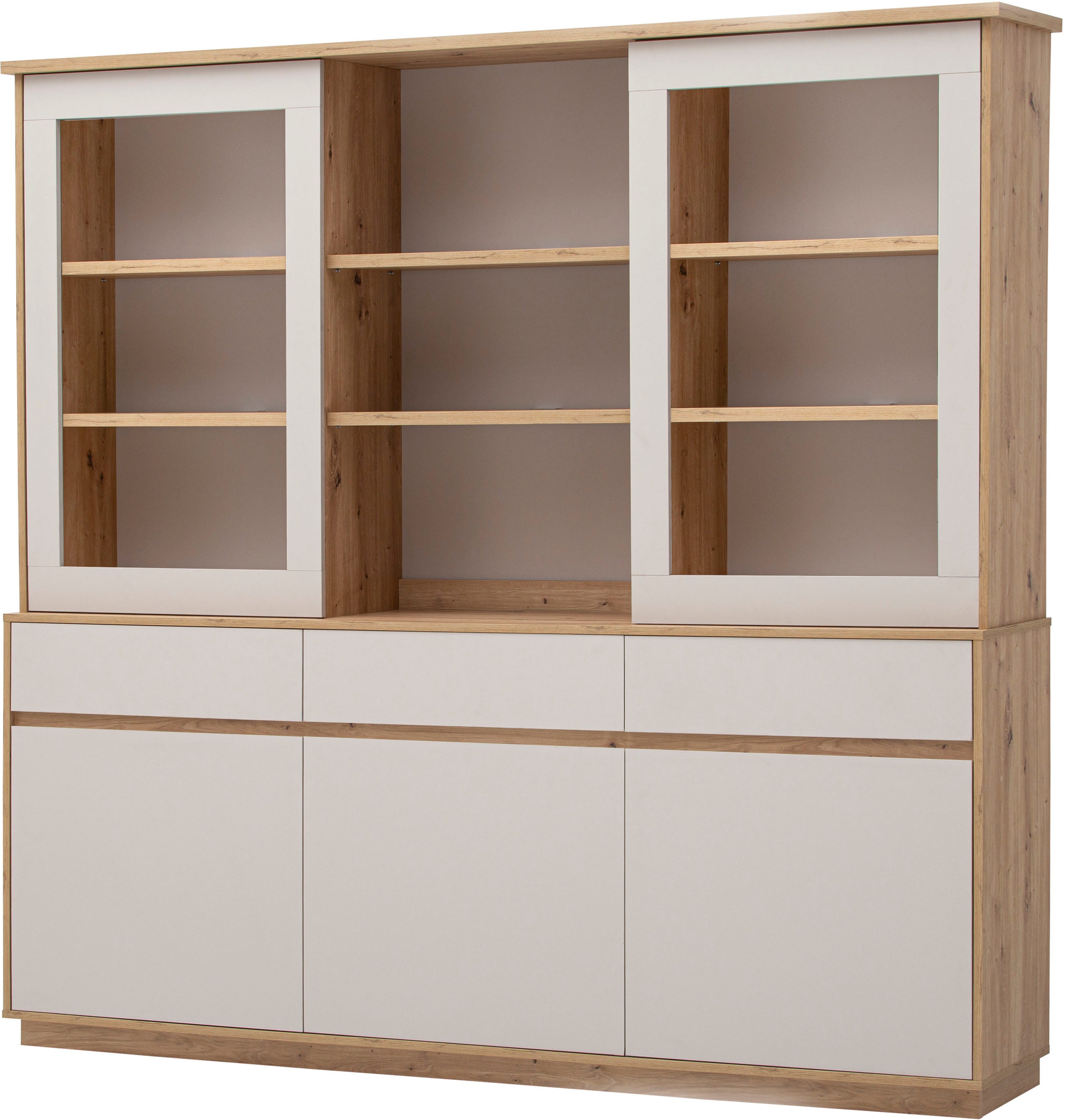 Home affaire Buffet Sonora, moderner Hochschrank, Buffetschrank in Kaschmir, Regal filigrane Rahmenoptik, ausreichend Stauraum, vielseitig einsetzbar