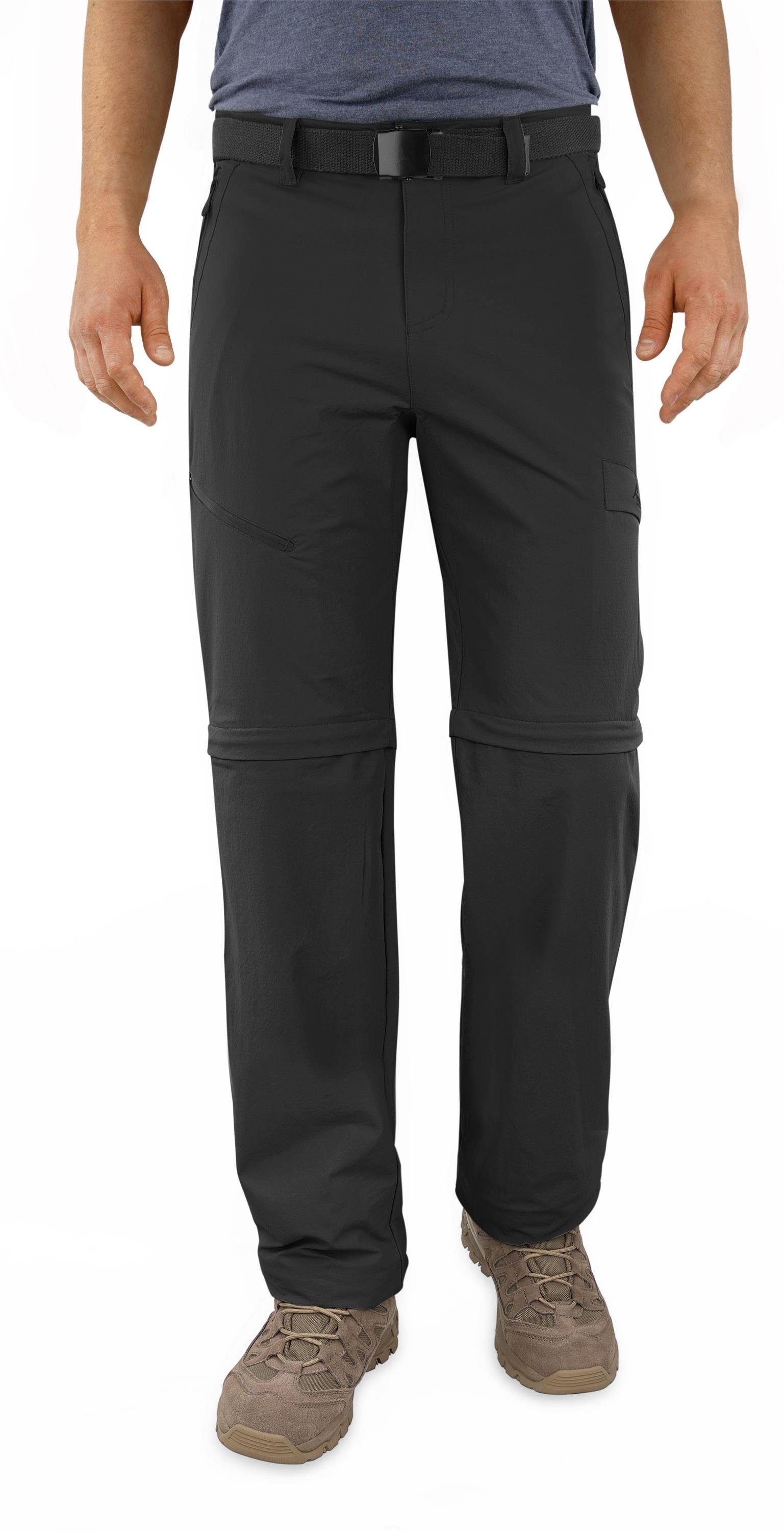 normani Zip-off-Hose Herren Daventry Wanderhose Sonnenschutzfaktor Schwarz mit Outdoorhose 50+ Sommerhose Zip-Off Softshellhose 2-in-1