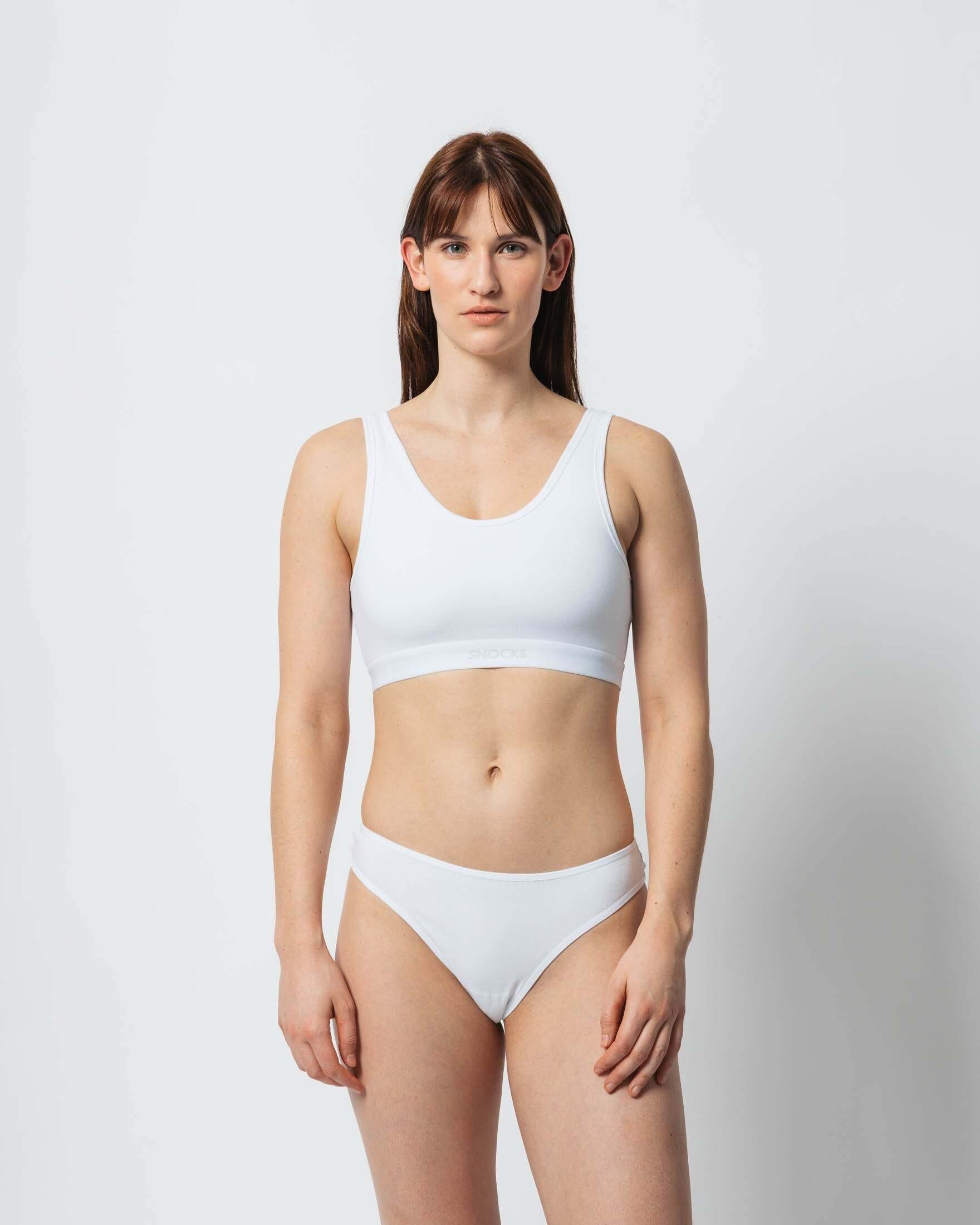 SNOCKS Tanga Unterwäsche Damen String unsichtbar deiner Bio-Baumwolle, Unterhosen (3-St) Weiß aus Kleidung Tanga unter