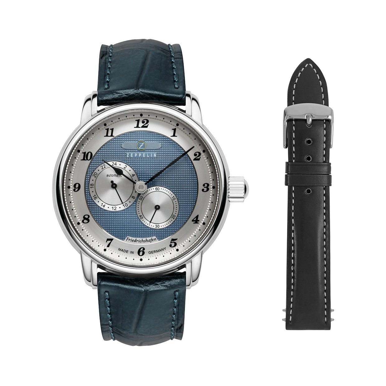 ZEPPELIN Automatikuhr Friedrichshafen 8568-3_SET, (Set, 2-tlg., mit Wechselarmband), Armbanduhr, Herrenuhr, Made in Germany, Mechanische Uhr