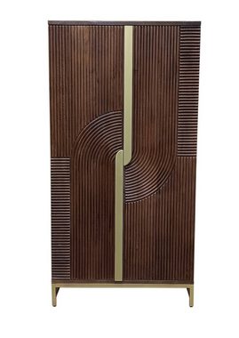 More2Home Barschrank BOURBON, Mango braun / Metall gold, BH: 92 x 179cm