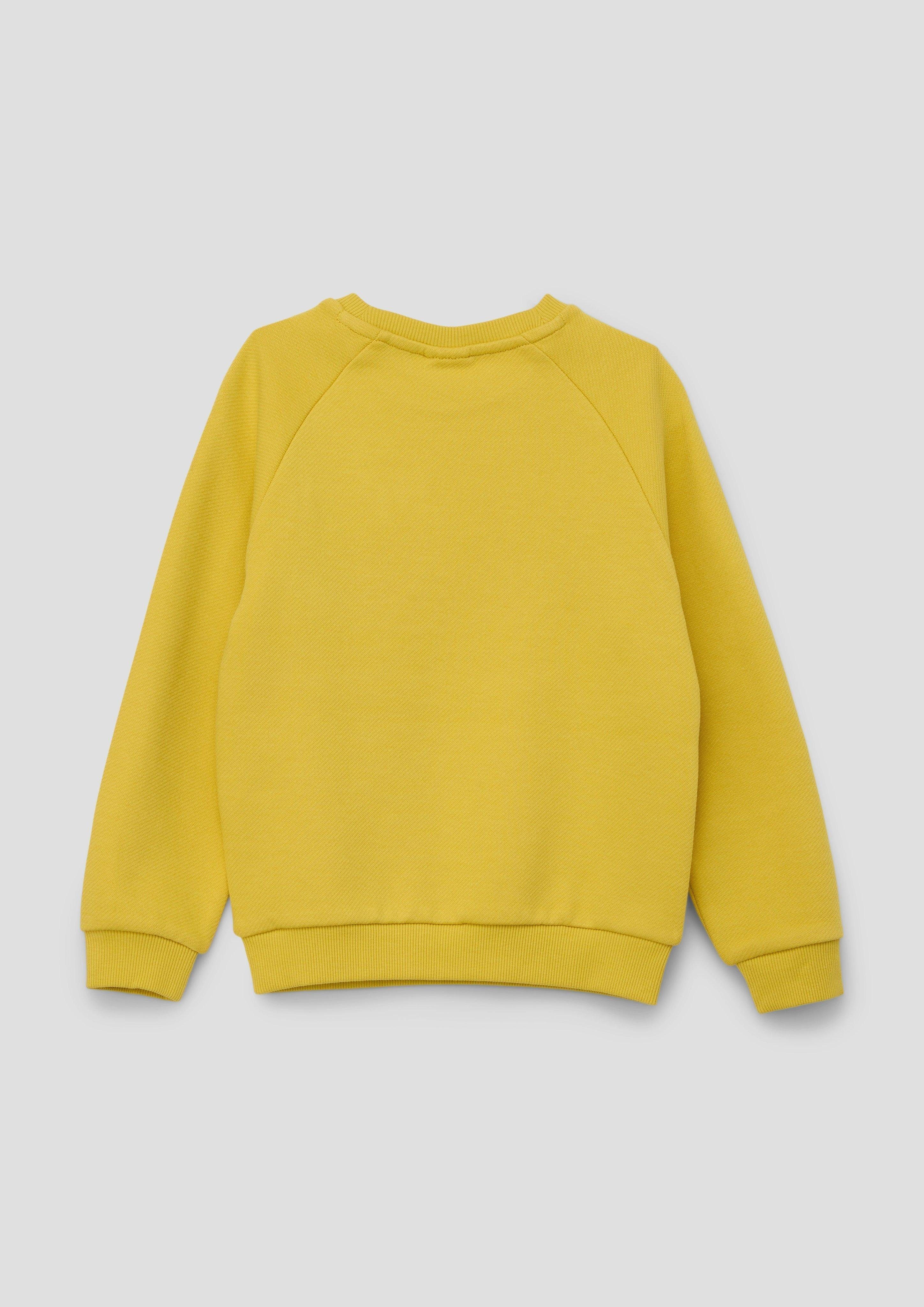 mit s.Oliver Sweatshirt gelb Print-Detail Sweatshirt