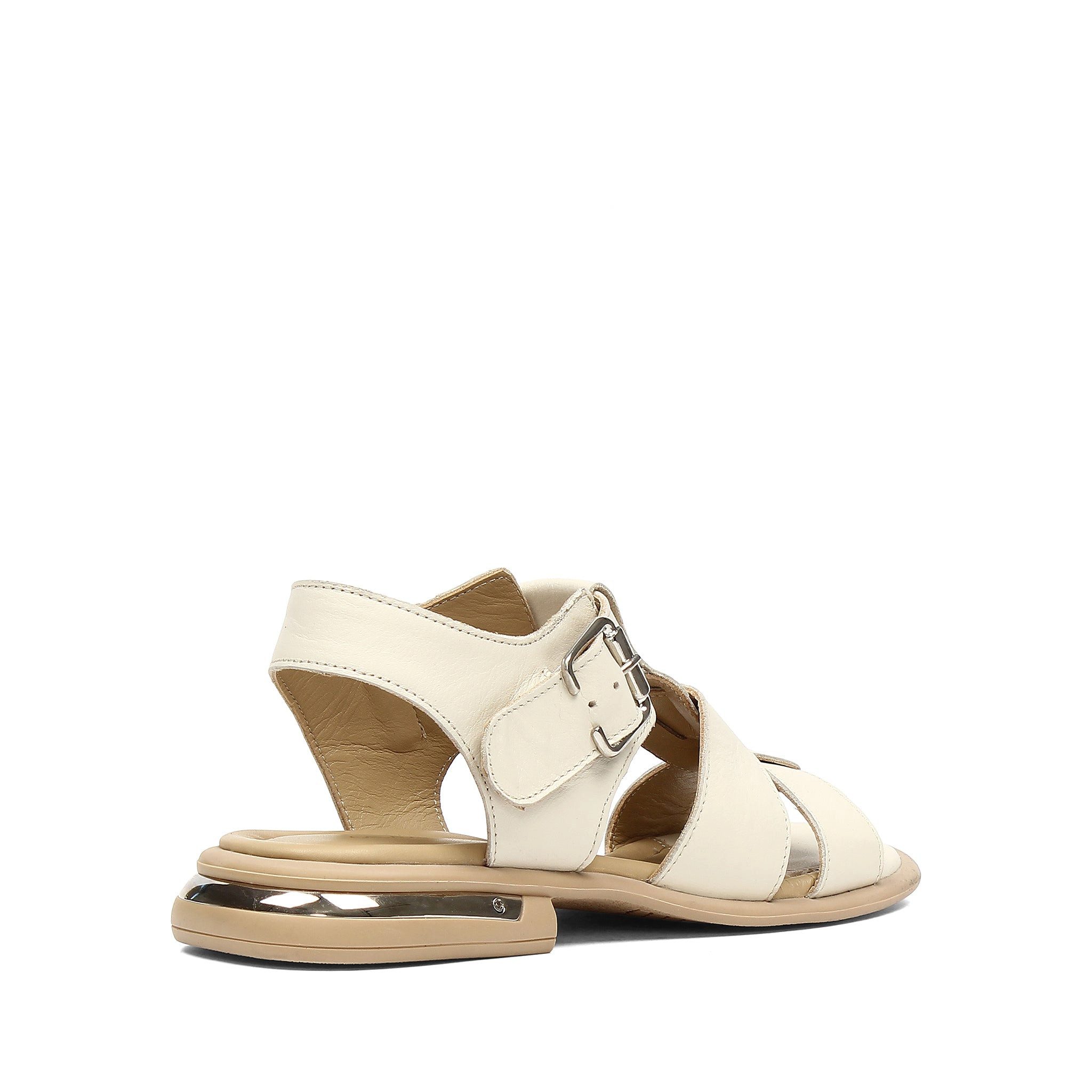 Celal Gültekin Blockabsatz Riemensandale Gladiator-Stil Damen Riemchensandalette Glattleder, Echtleder-Futter & Decksohle, Beige, 40 – Bild 5 von 5