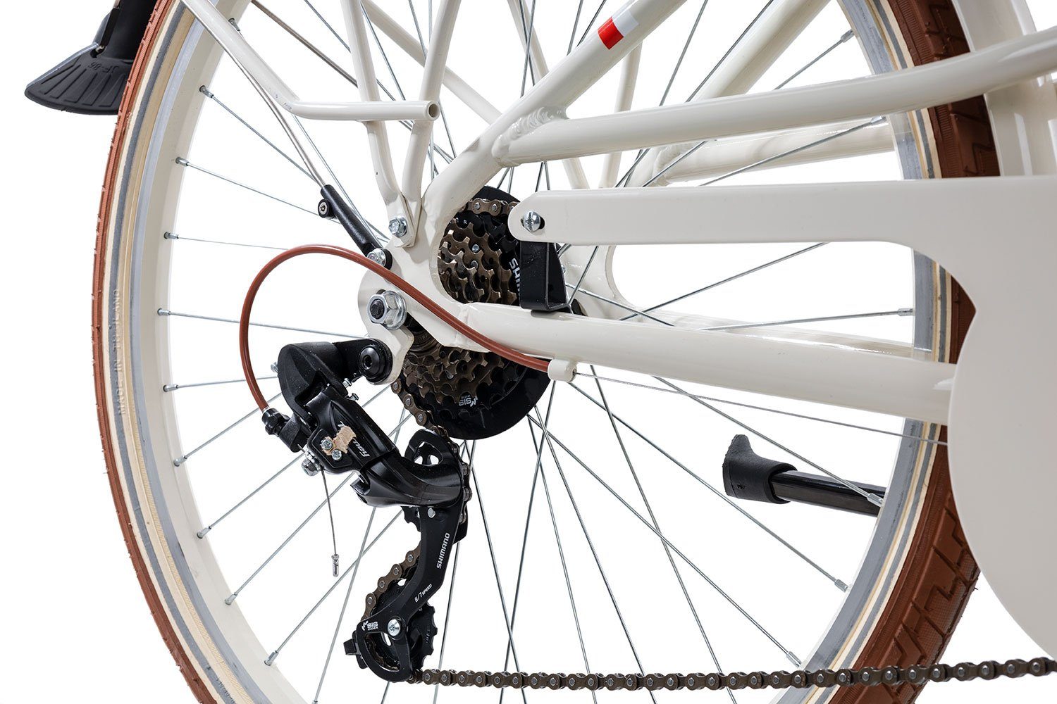 Bergrausch Einstieg Marlies Tourney vanilla Cityrad tiefer Schaltwerk, Zoll 6, Kettenschaltung, Shimano Citybike 26 6 weiß 6 Gang Damenrad