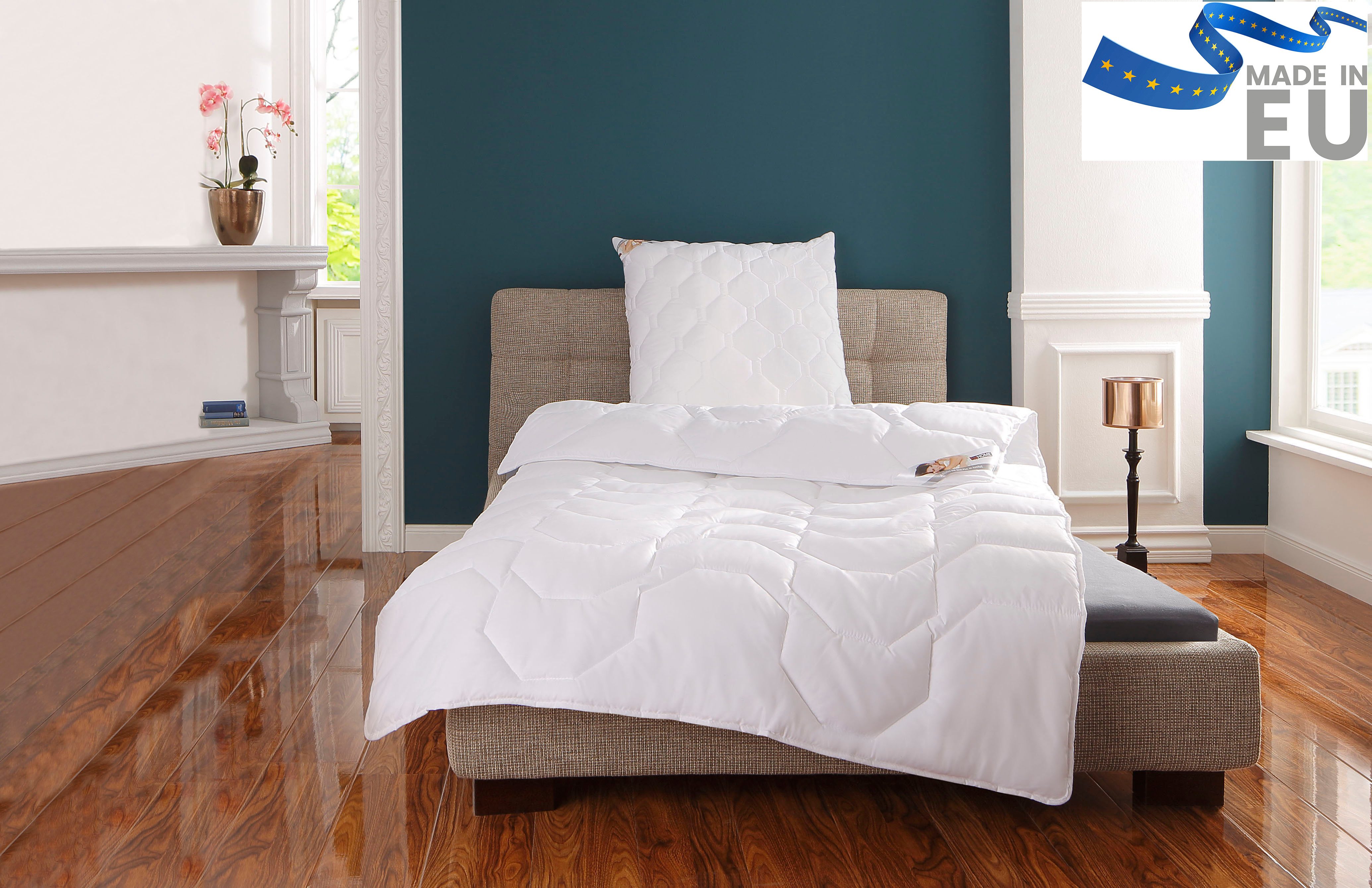 my home Microfaserbettdecke Rike, Bettdecke 135x200 cm, 155x220 cm, Füllung: Polyester, Bezug: Polyester, Пуховые, Sommer, Winter, 4 Jahreszeiten, Decke kochfest bis 95°C