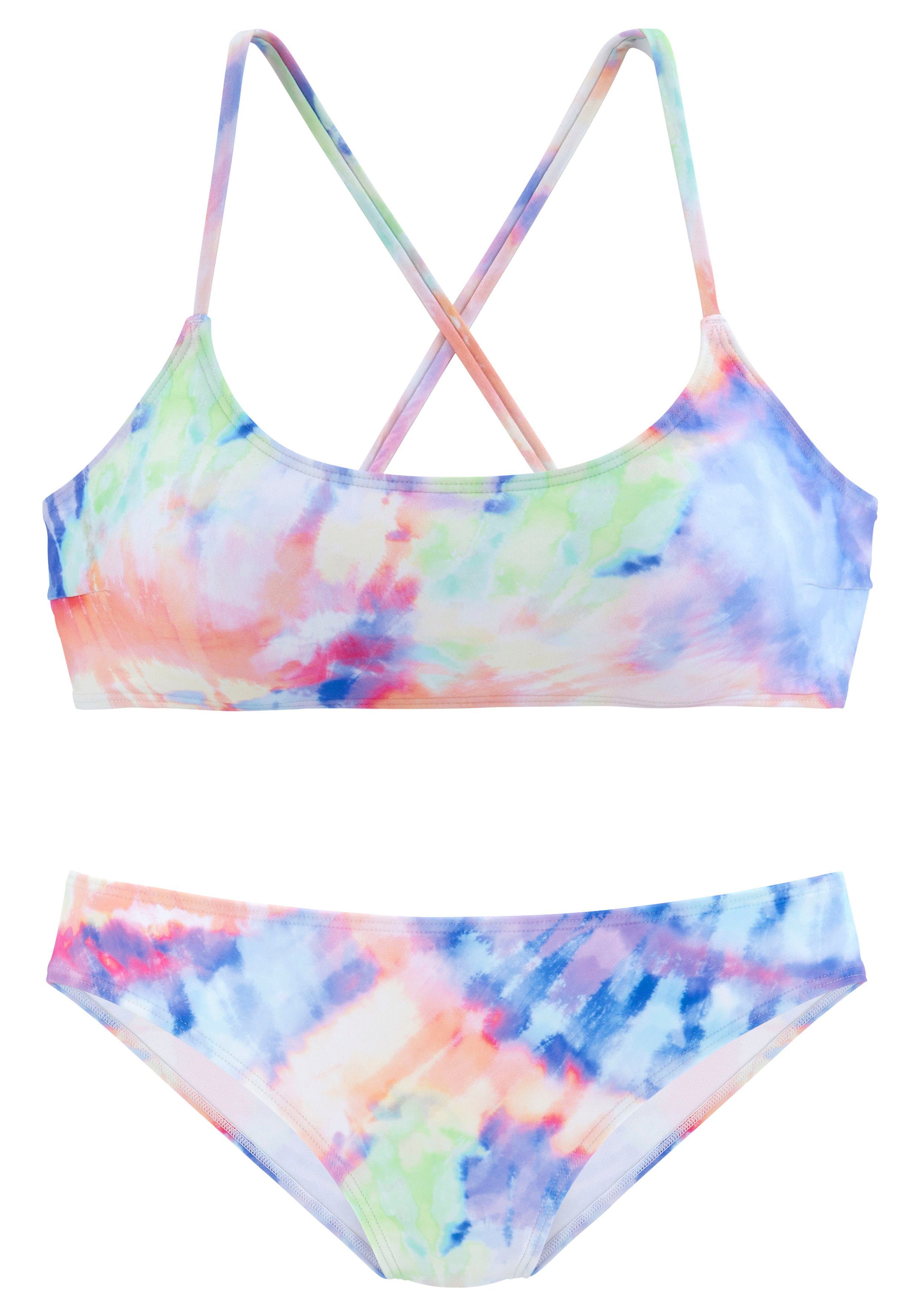 KangaROOS Bustier-Bikini bedruckt, herausnehmbare Softcups günstig online kaufen
