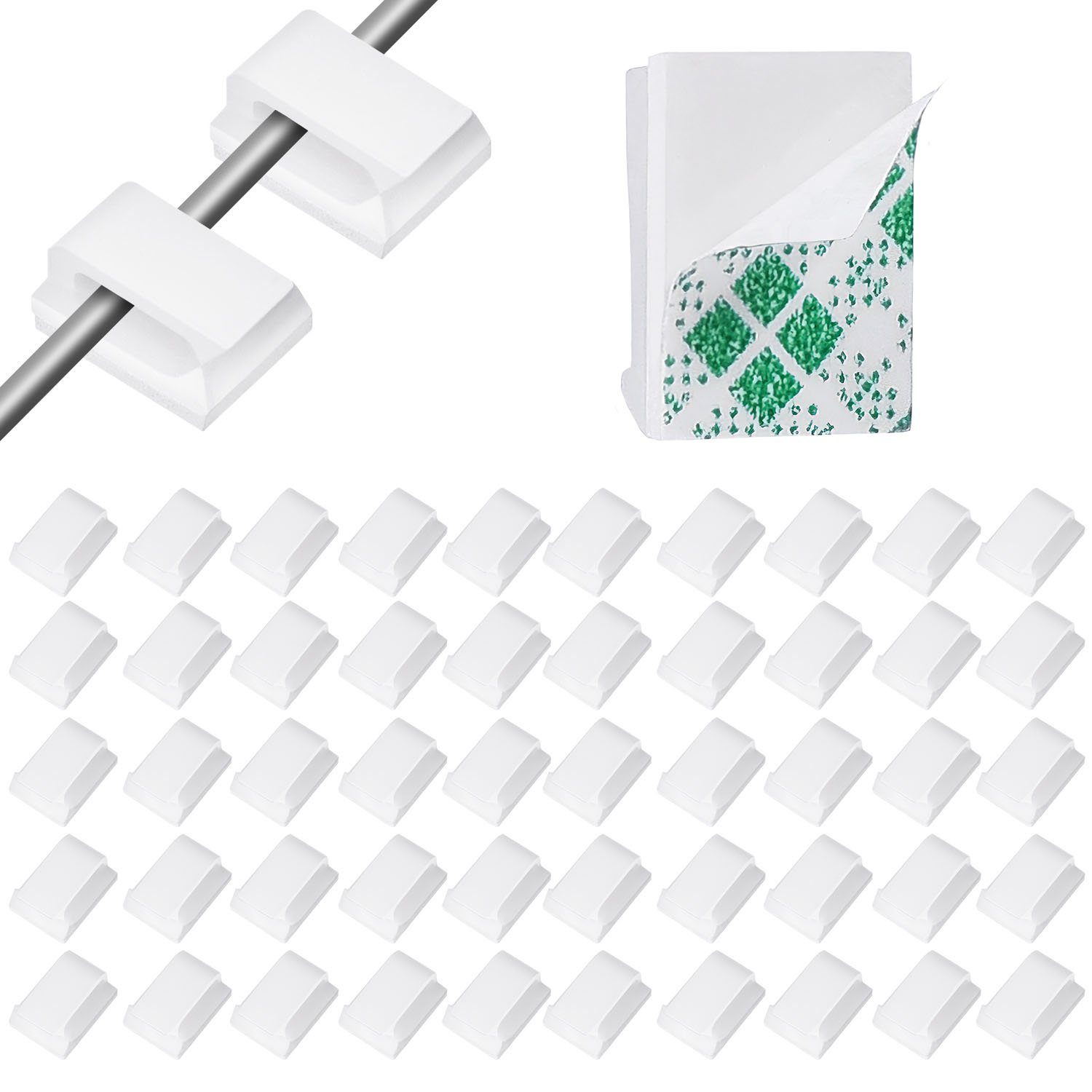 WEBBOMB Кабельный разъем-Меню 40/100 x Kabelclips Kabelklemmen Kabelhalter Kabelbinder selbstklebend, 40-tlg.