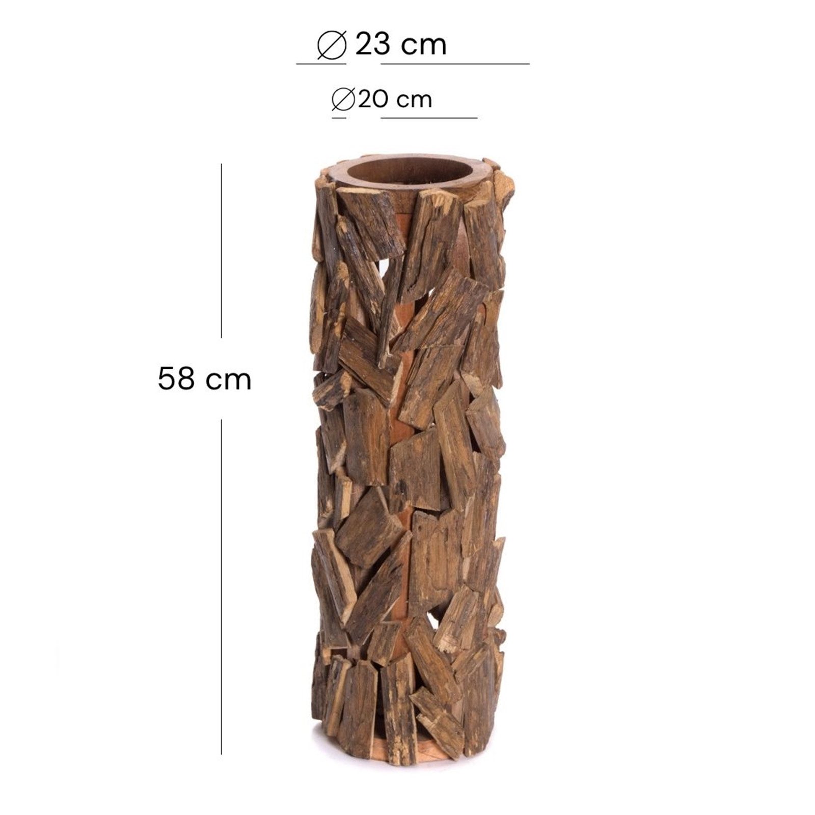 CREEDWOOD Dekosäule BODEN SÄULE "VELA", 58 cm, Holz massivholz, Bodenleucht günstig online kaufen