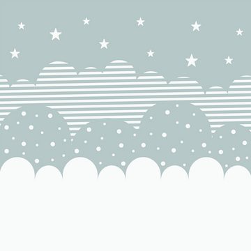 Bilderdepot24 Kindertapete Wolken Sterne Kinder Himmel grau moderne Wanddeko XXL, Glatt, Matt, (Inklusive Gratis-Kleister oder selbstklebend), Mädchenzimmer Jungenzimmer Babyzimmer Bildtapete Fototapete Wandtapete