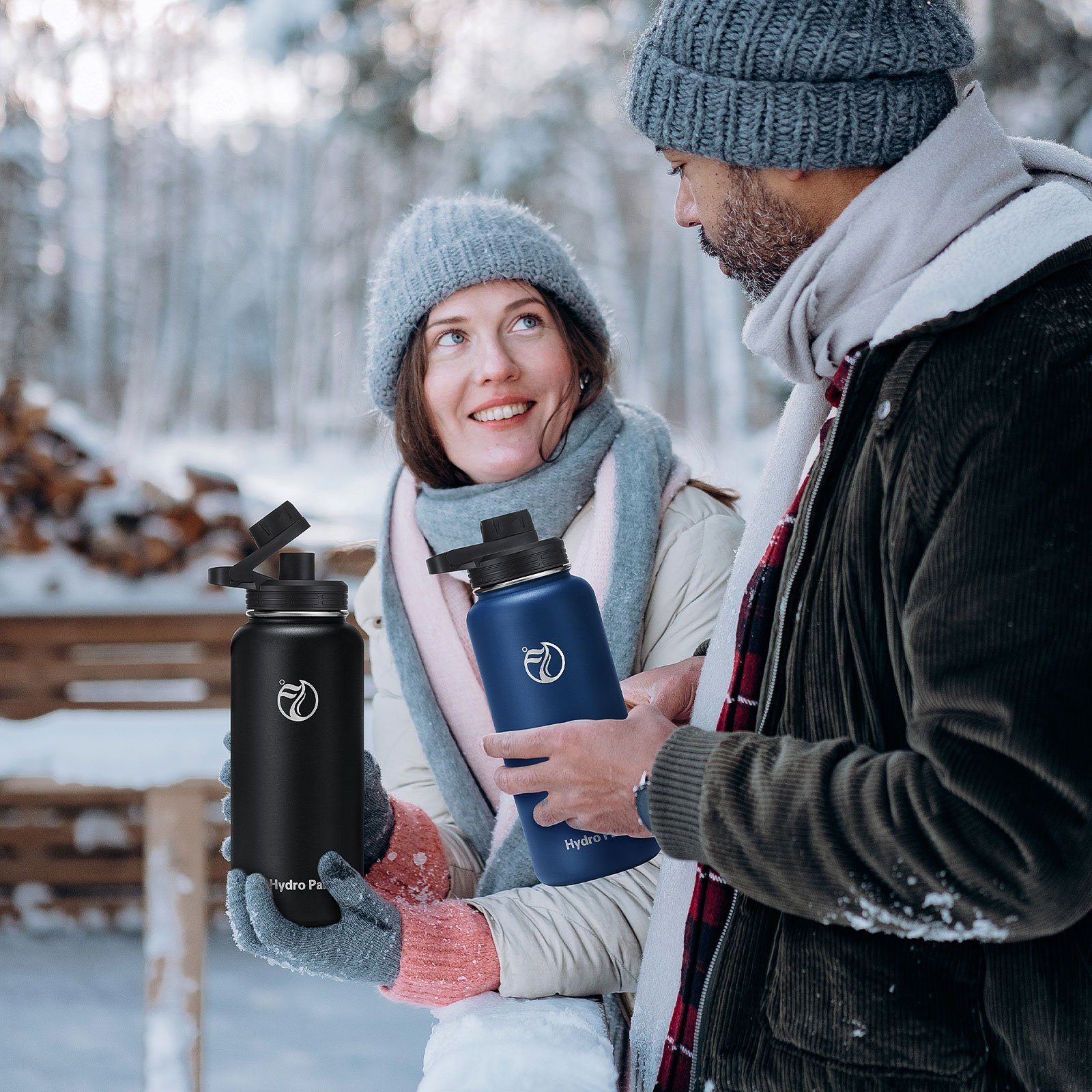 Edelstahl, Schwarz Isolierflasche Trinkflasche Isolierte Liter 1 geeignet Deckel OKWISH 2 Wasserflasche Kohlensäure 2 Auslaufsicher BPA-Frei Strohhalm 1L Thermosflasche