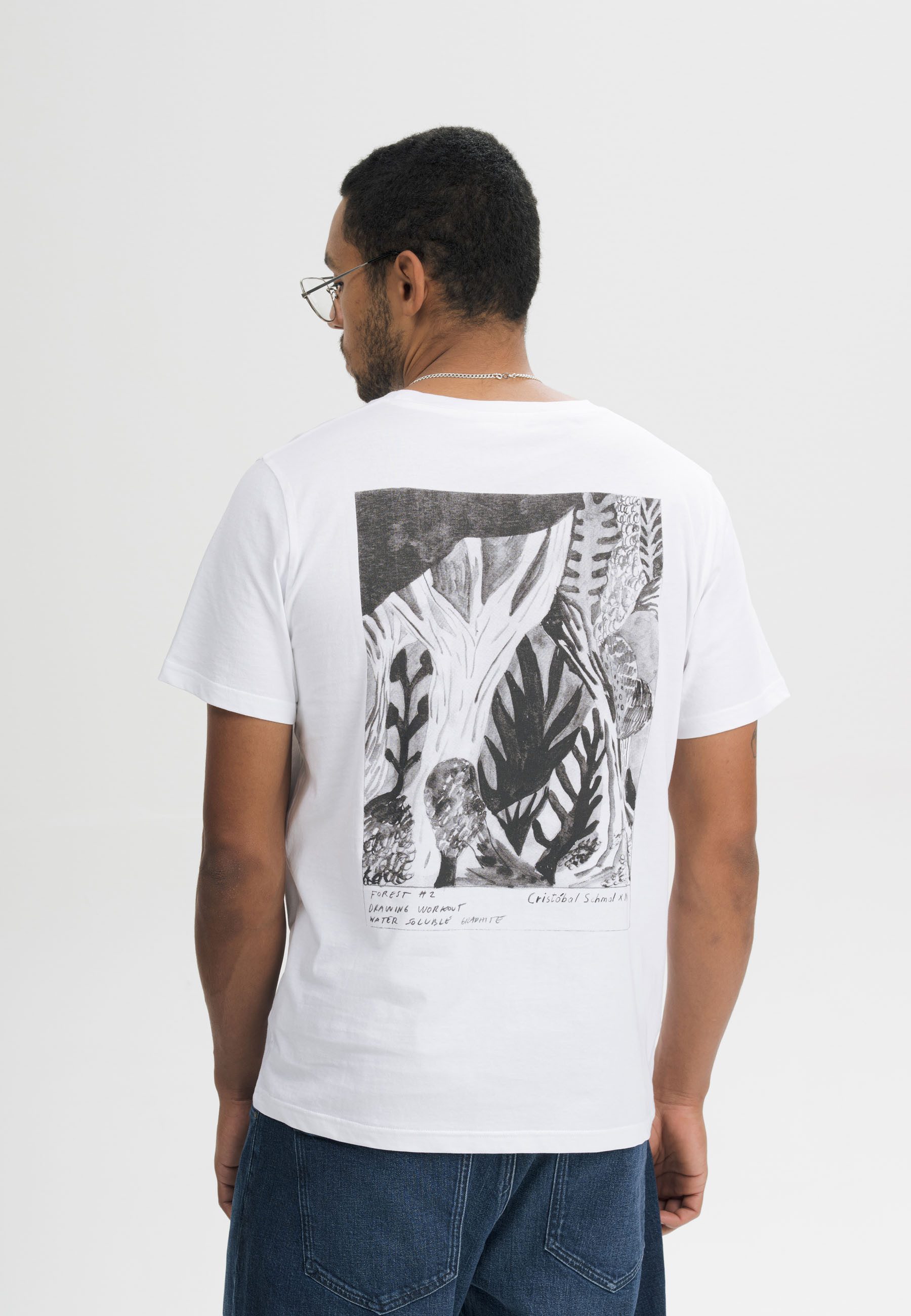 MELA Kurzarmshirt T-Shirt Style Artist Edition Cristóbal Fein gerippter Kragen