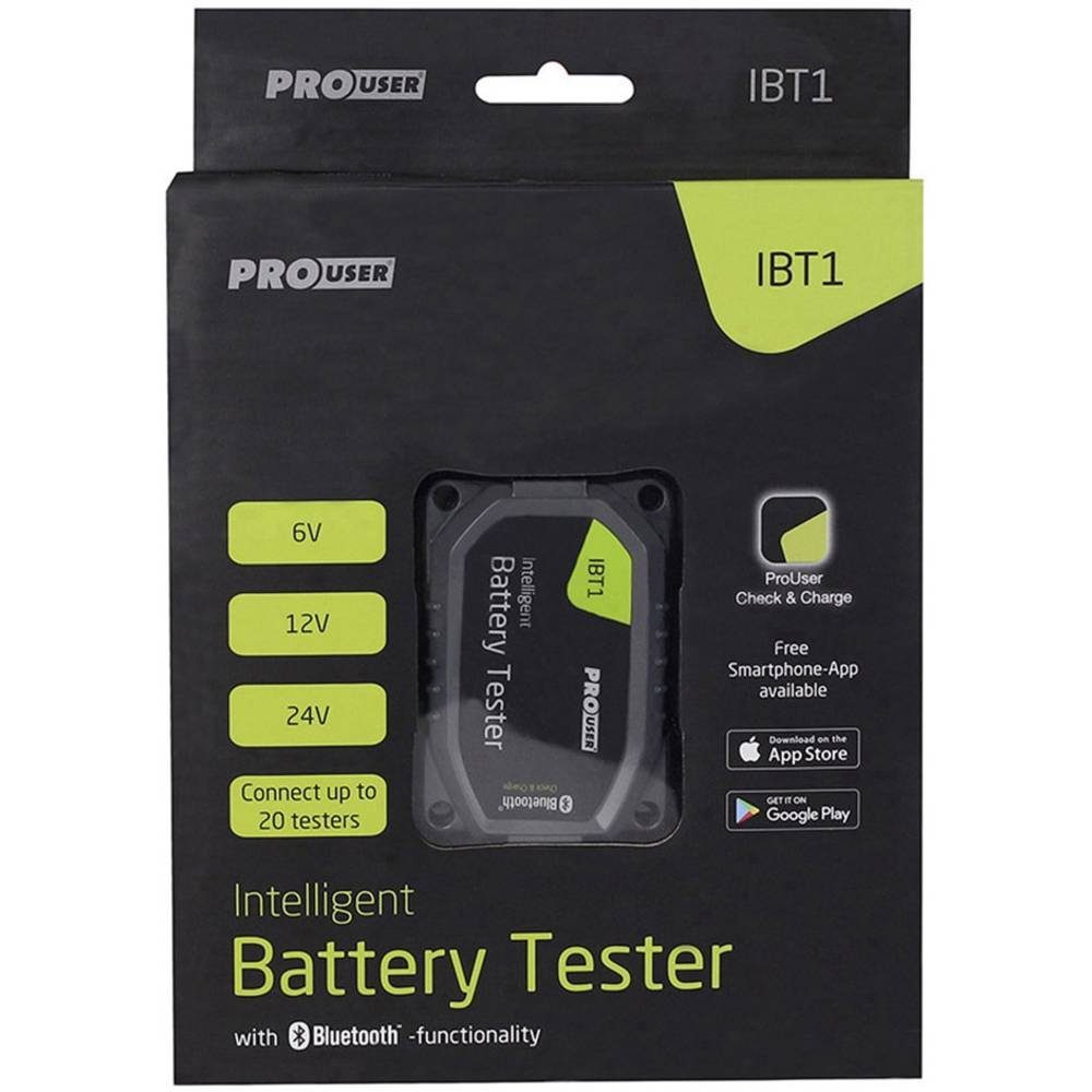 PROUSER Smartphone App Batterietester mit (appfähig, und Autobatterie-Ladegerät Verbindung) Bluetooth® Bluetooth