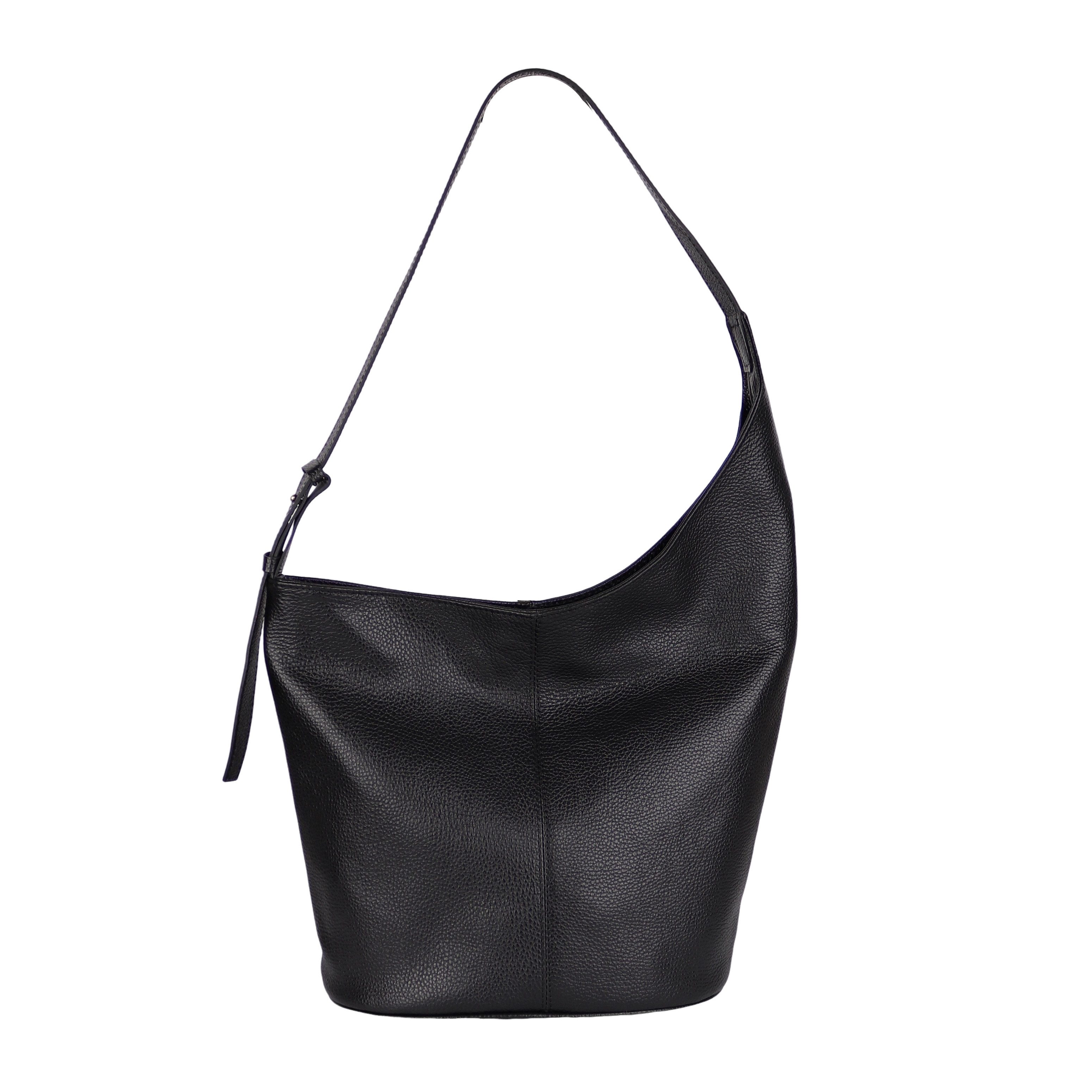 Shopper Aus Echtleder; Made in Itlay Beuteltasche