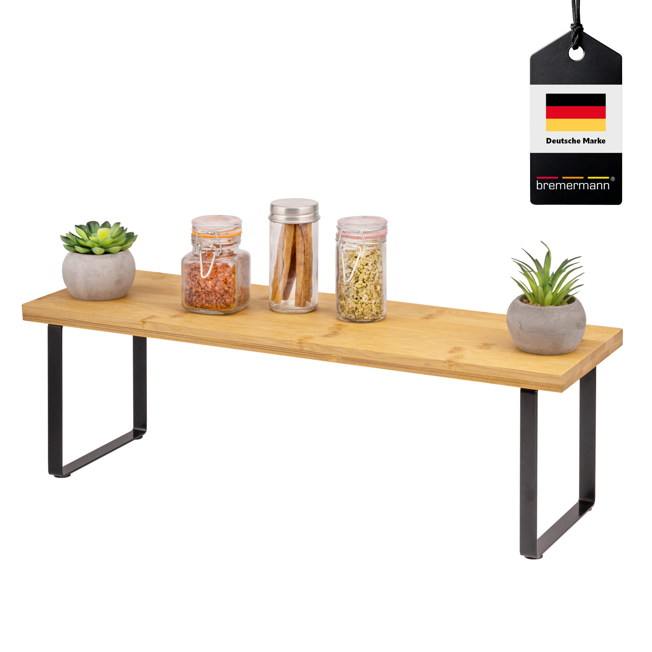 bremermann Küchenregal Gewürzregal, aus Bambus und Metall, ca. 50 cm breit günstig online kaufen