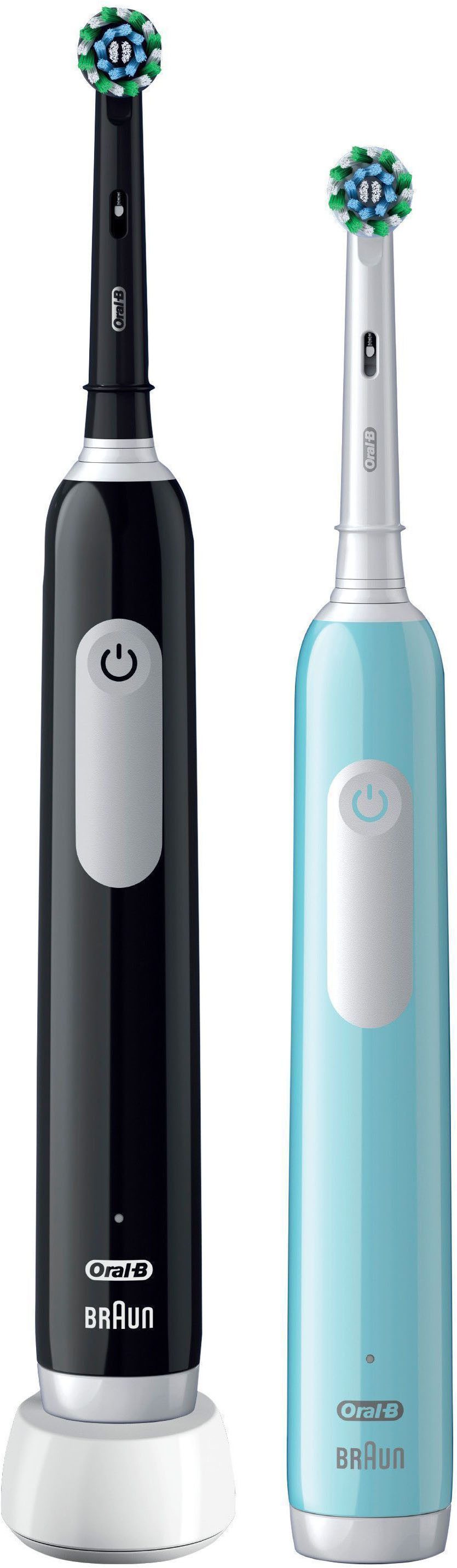 Oral-B Elektrische Zahnbürste PRO Series 1 Doppelpack, Aufsteckbürsten: 2 St., Drucksensor