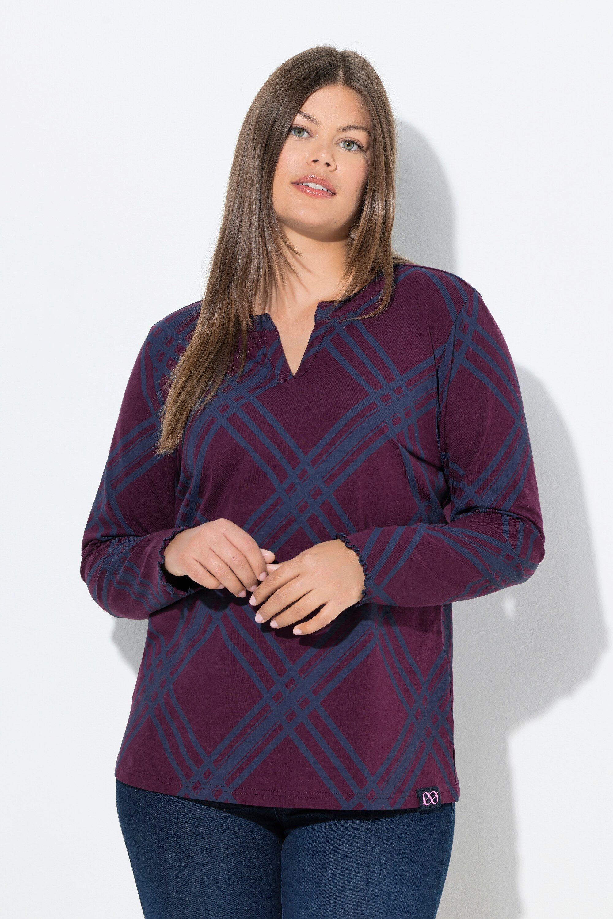 Laurasøn T-Shirt Shirt Langarm V-Ausschnitt OEKO-TEX