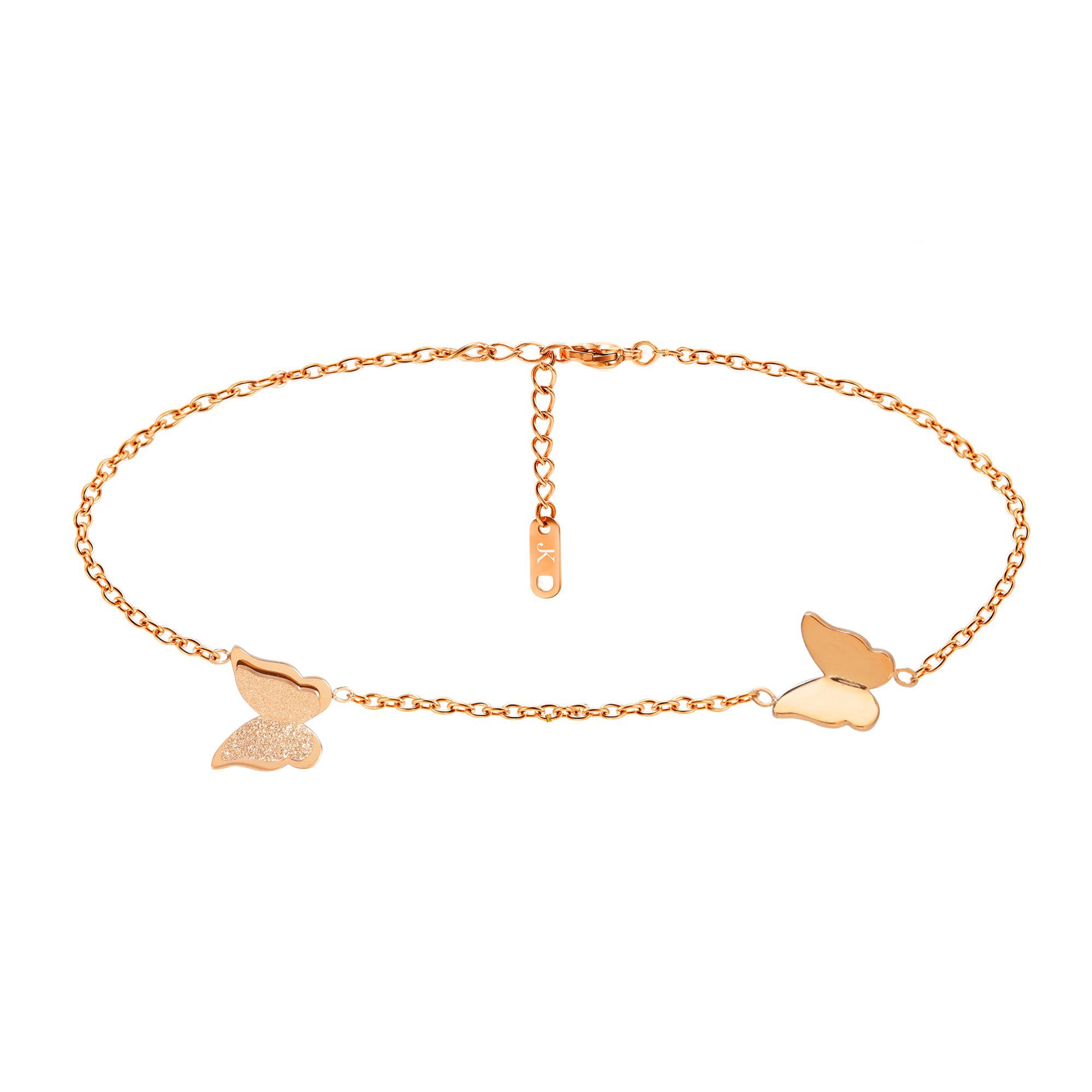 Kim Johanson Fußkette Butterfly (1-tlg), mit Schmetterling Anhänger Rosegold