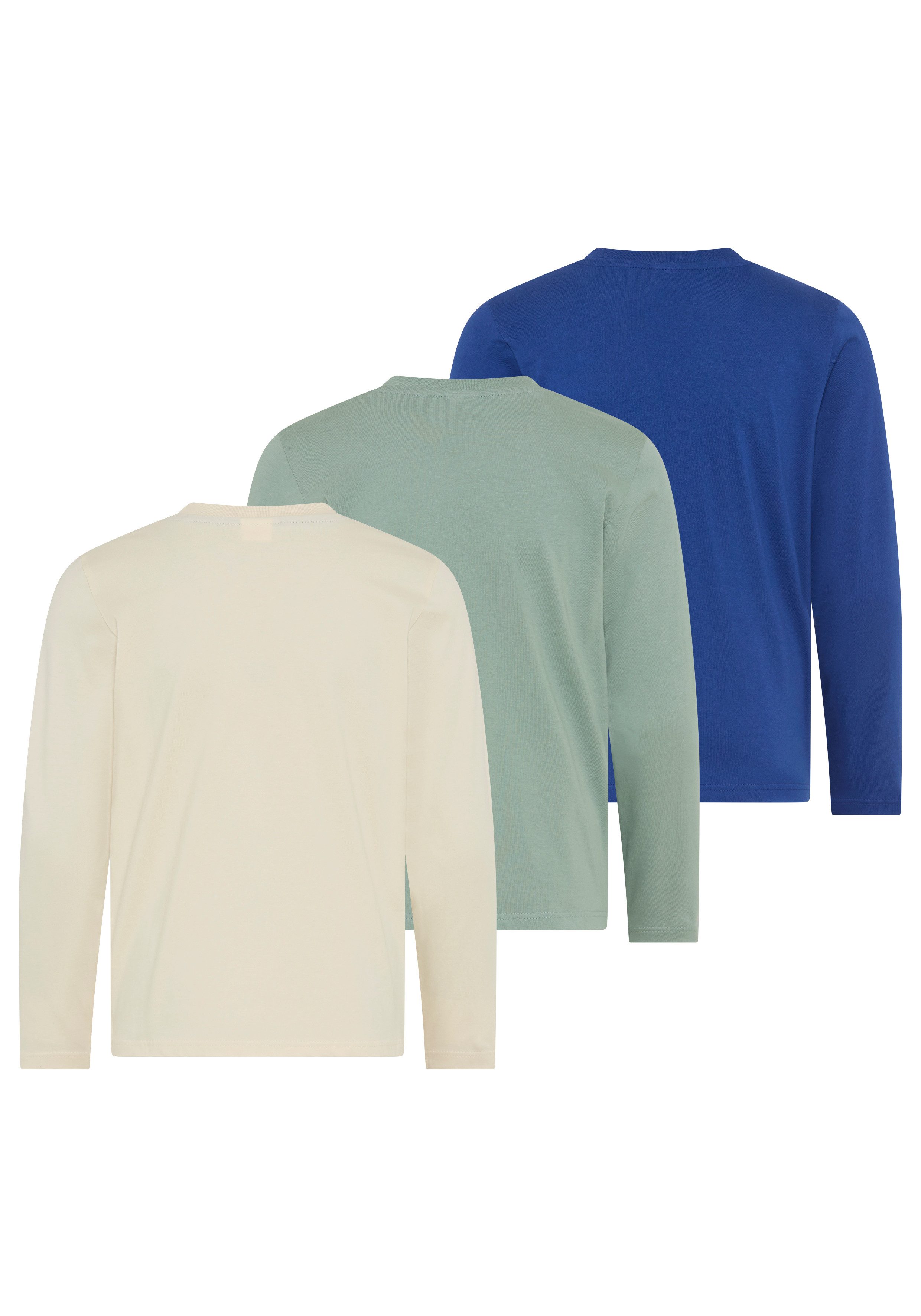 Scout Langarmshirt 3er Packung Shirt mit coolen Sprüche-Prints - NEU von SCOUT (Packung, 3) Basic-Passform, mit modischem Druck und Badge. € 34,99, (€ 11,66 pro 1 Stk).